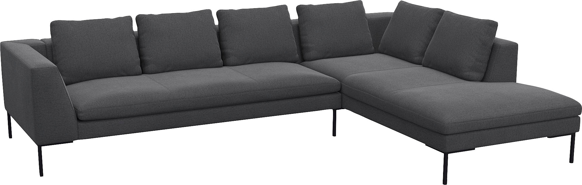 FLEXLUX Ecksofa »Loano, superbequemer Sitzkomfort durch Kaltschaum im Sitz, L-Form«, modernes Sofa, frei im Raum stellbar, lose Kissen, hoher Fuß