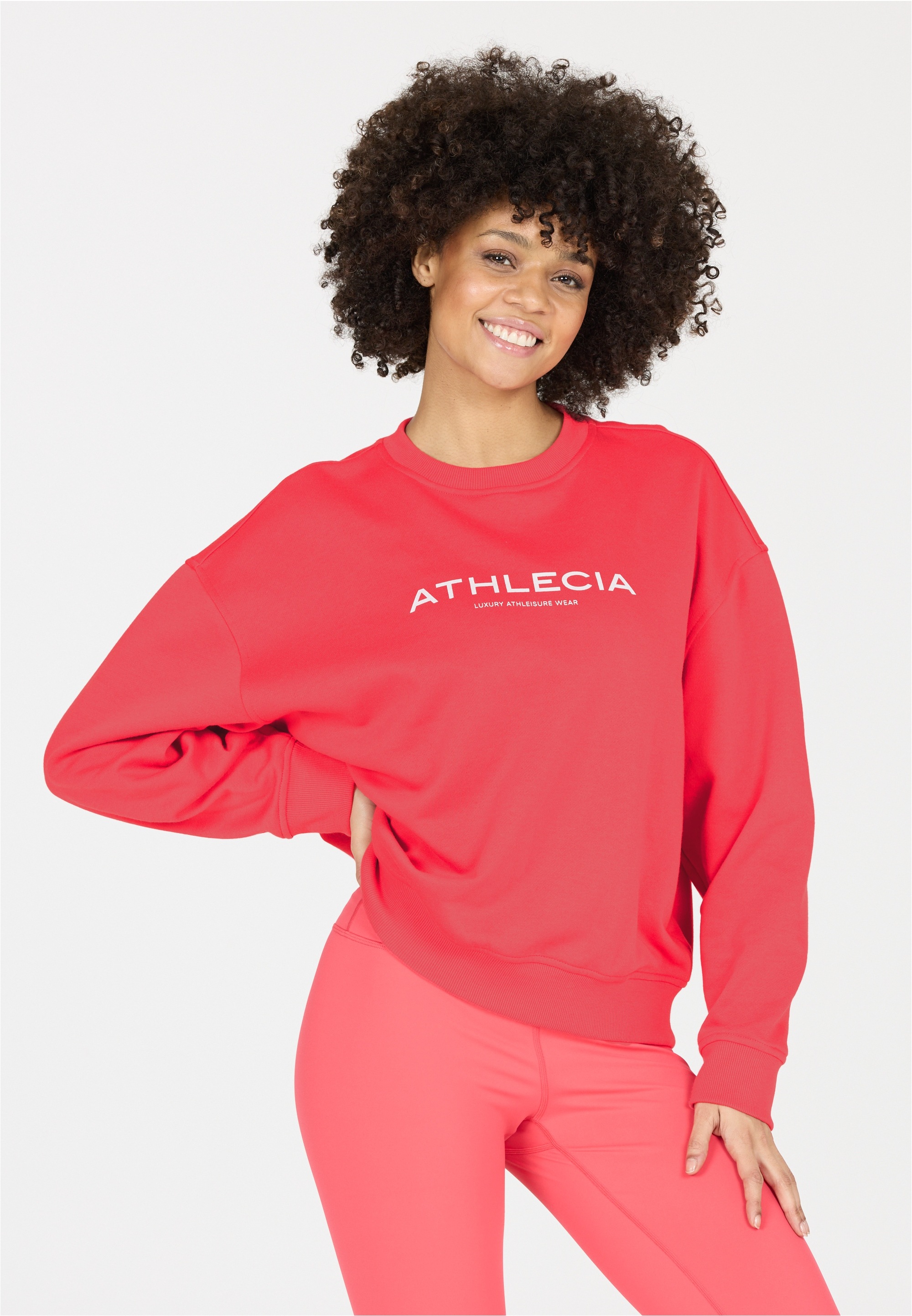 ATHLECIA Damen Sweatshirt "Atkins"rot, rot, Gr. 46, meliert, unifarben, 65% Polyester, 35% Baumwolle, Sweatshirts, aus weichem und komfortablem