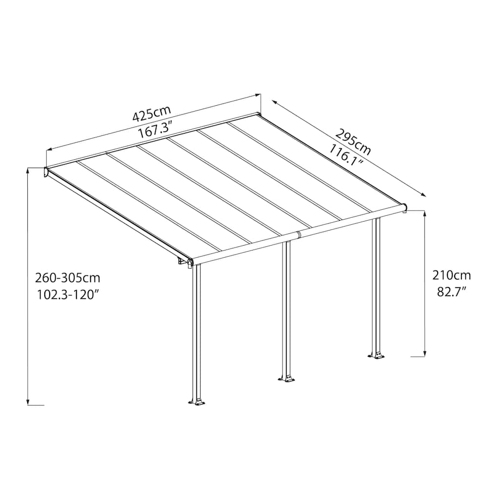 Palram - Canopia Terrassendach »Olympia 3x4.2«