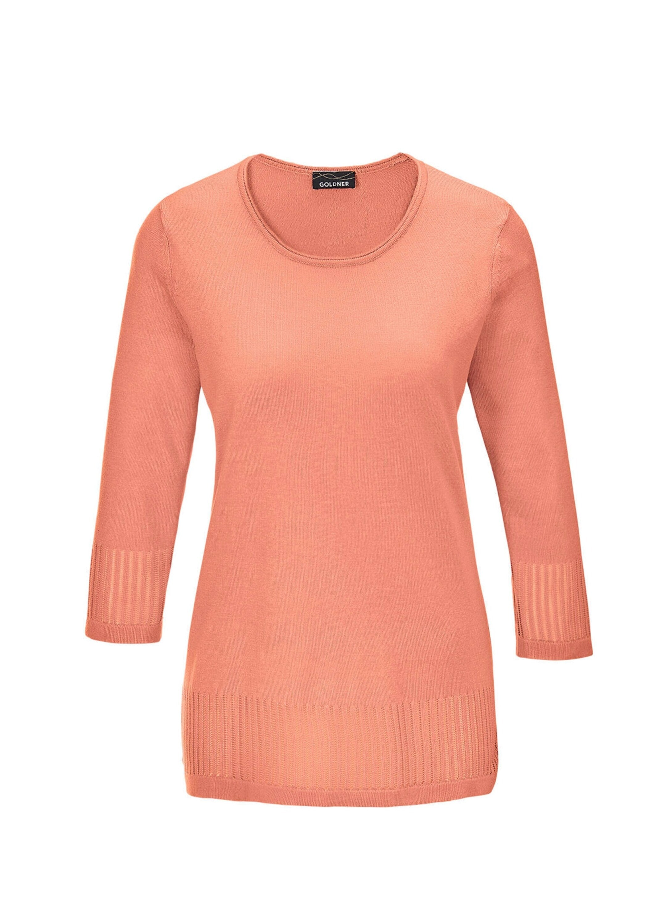 GOLDNER 3/4 Arm-Pullover "Kurzgröße Gepflegter Ajour-Pullover mit femininen günstig online kaufen