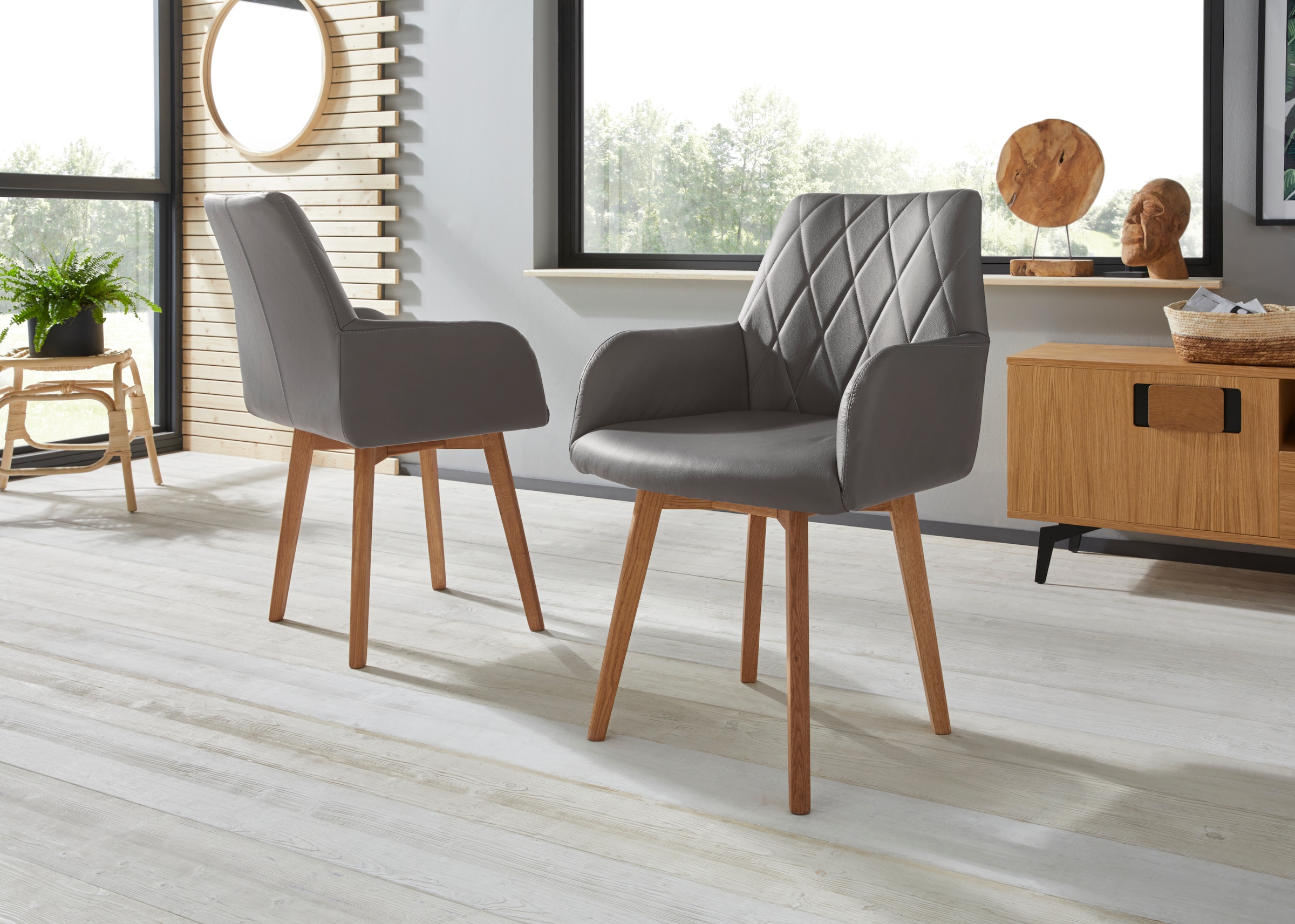 OTTO home Esszimmerstuhl "Brest" (Set) 2 Stk.Armlehnstuhl in Leder oder Mic günstig online kaufen