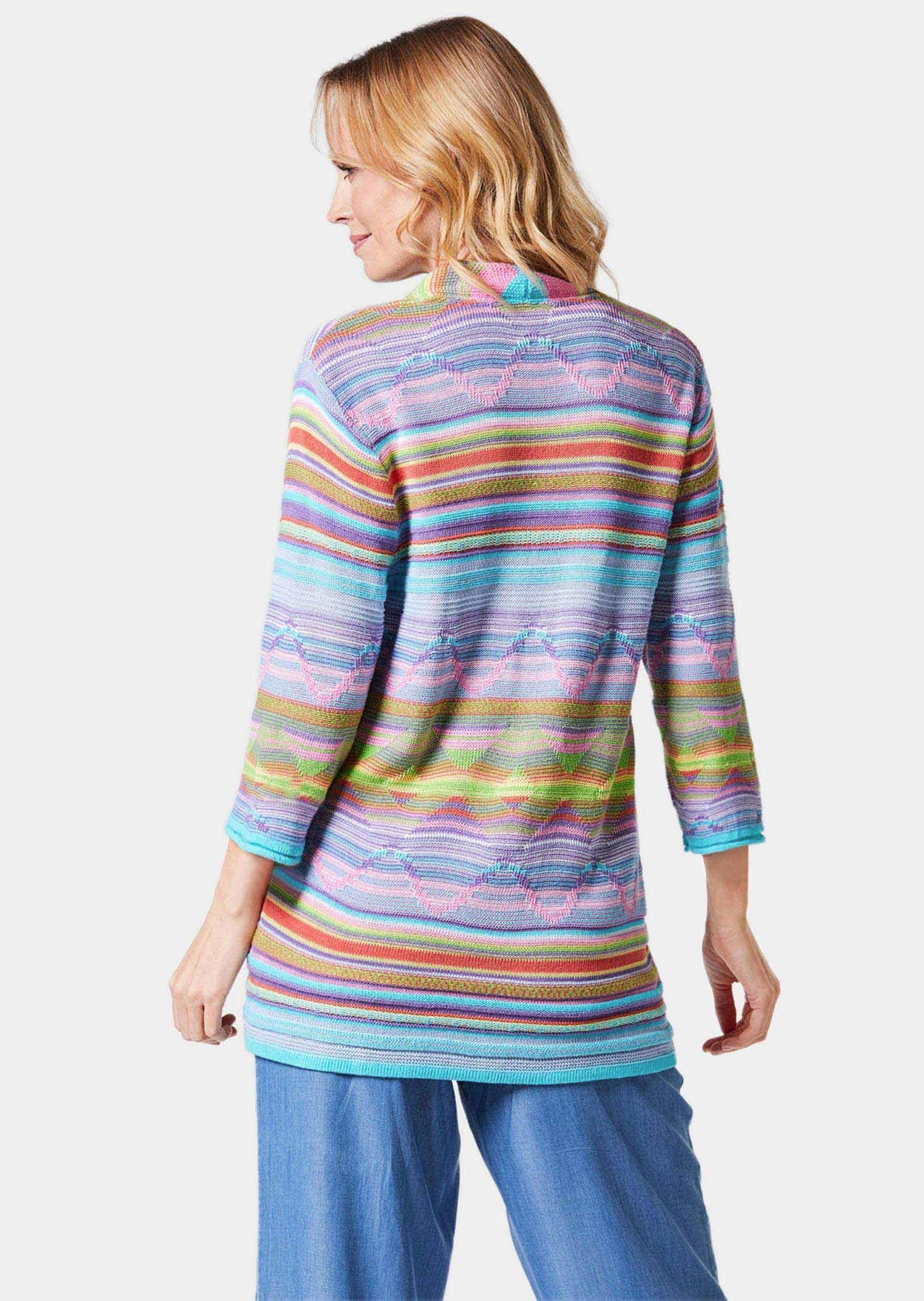 GOLDNER Strickjacke »Strickjacke Abstrakt gemusterte Jaquardstrickjacke in offener Schnittform«