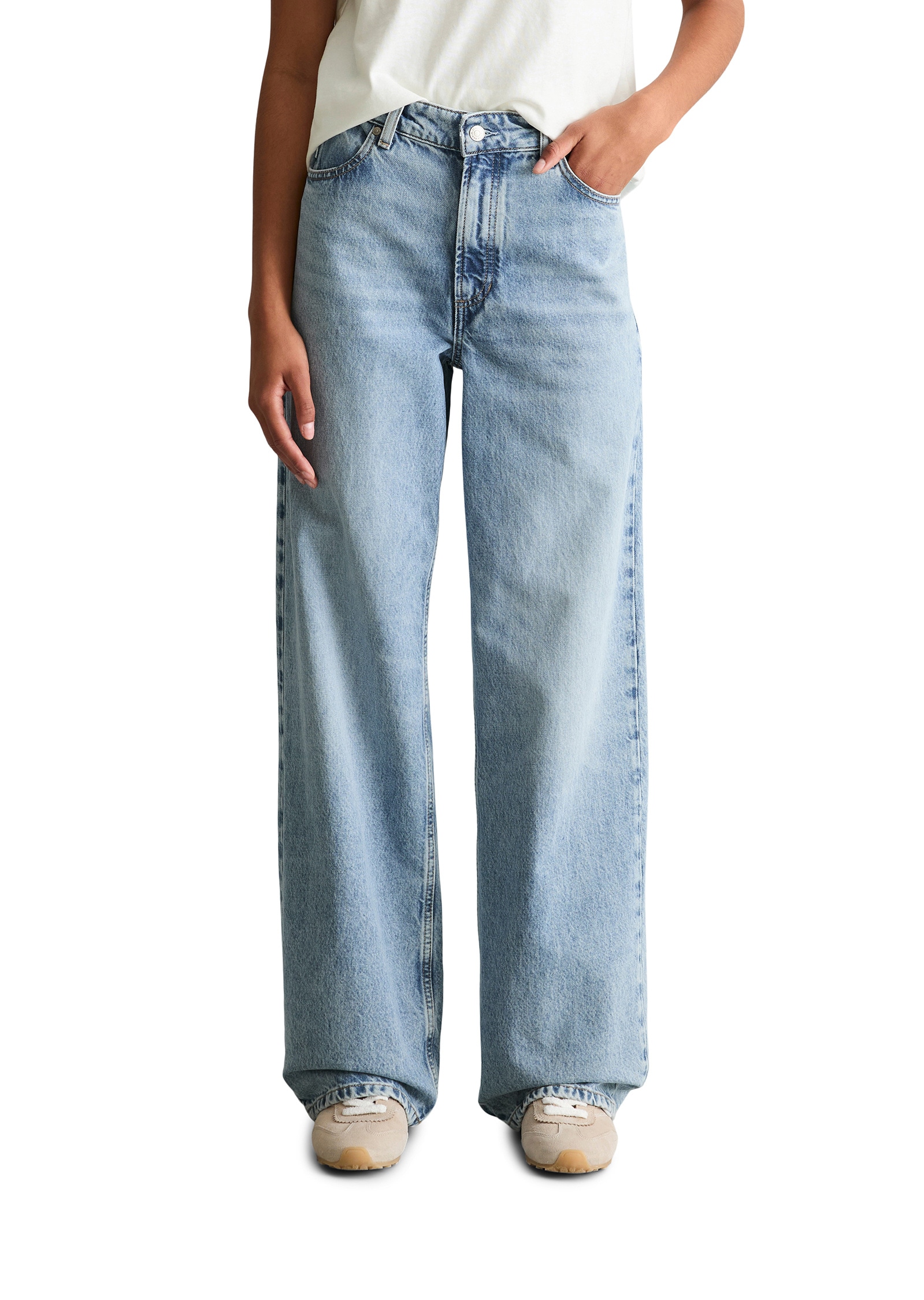 Marc OPolo DENIM Weite Jeans "aus leichter Bio-Baumwoll-Qualität" günstig online kaufen