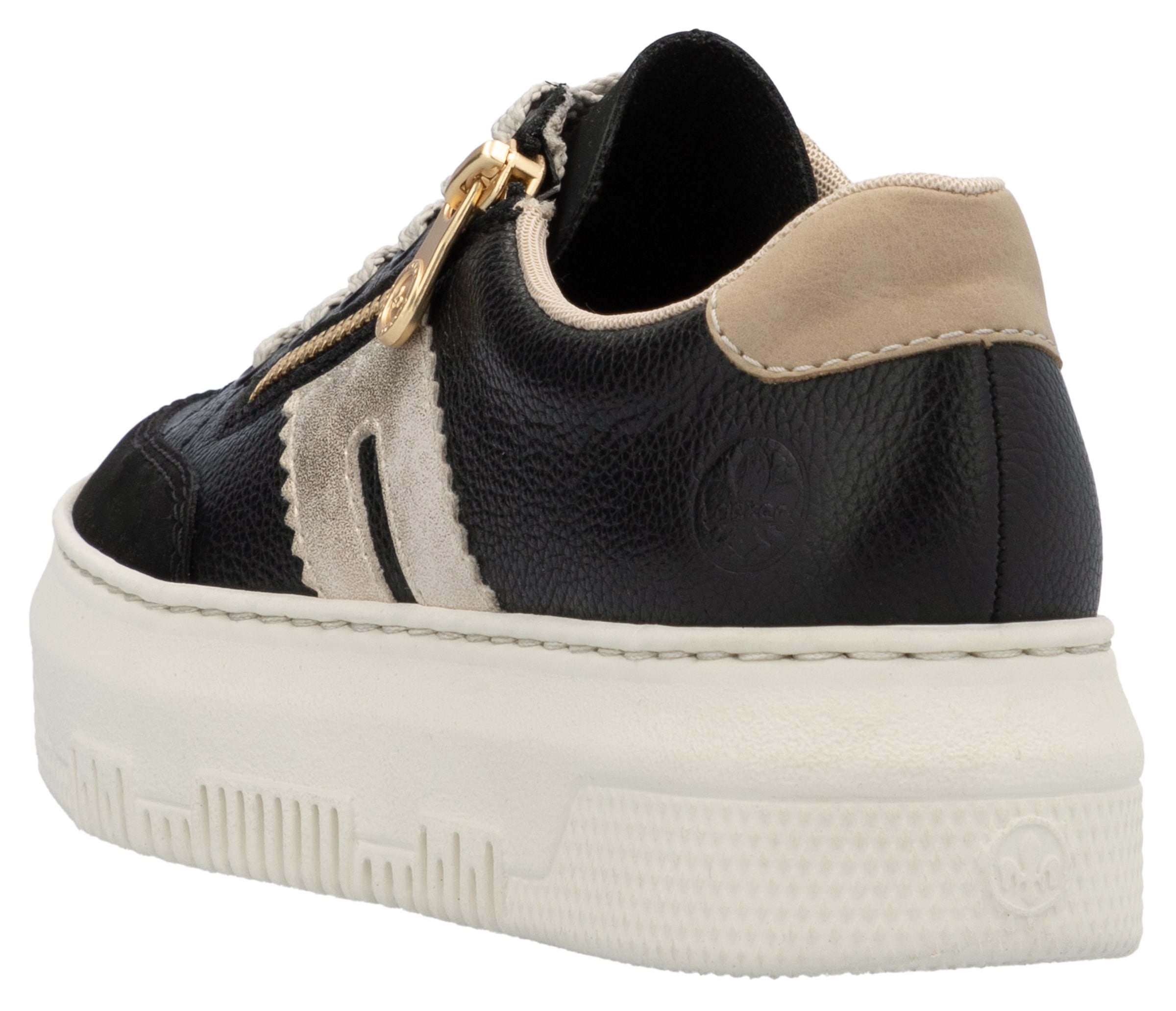 Rieker Plateausneaker, Schnürschuh, Halbschuh, Freizeitschuh mit seitlichem Reißverschluss