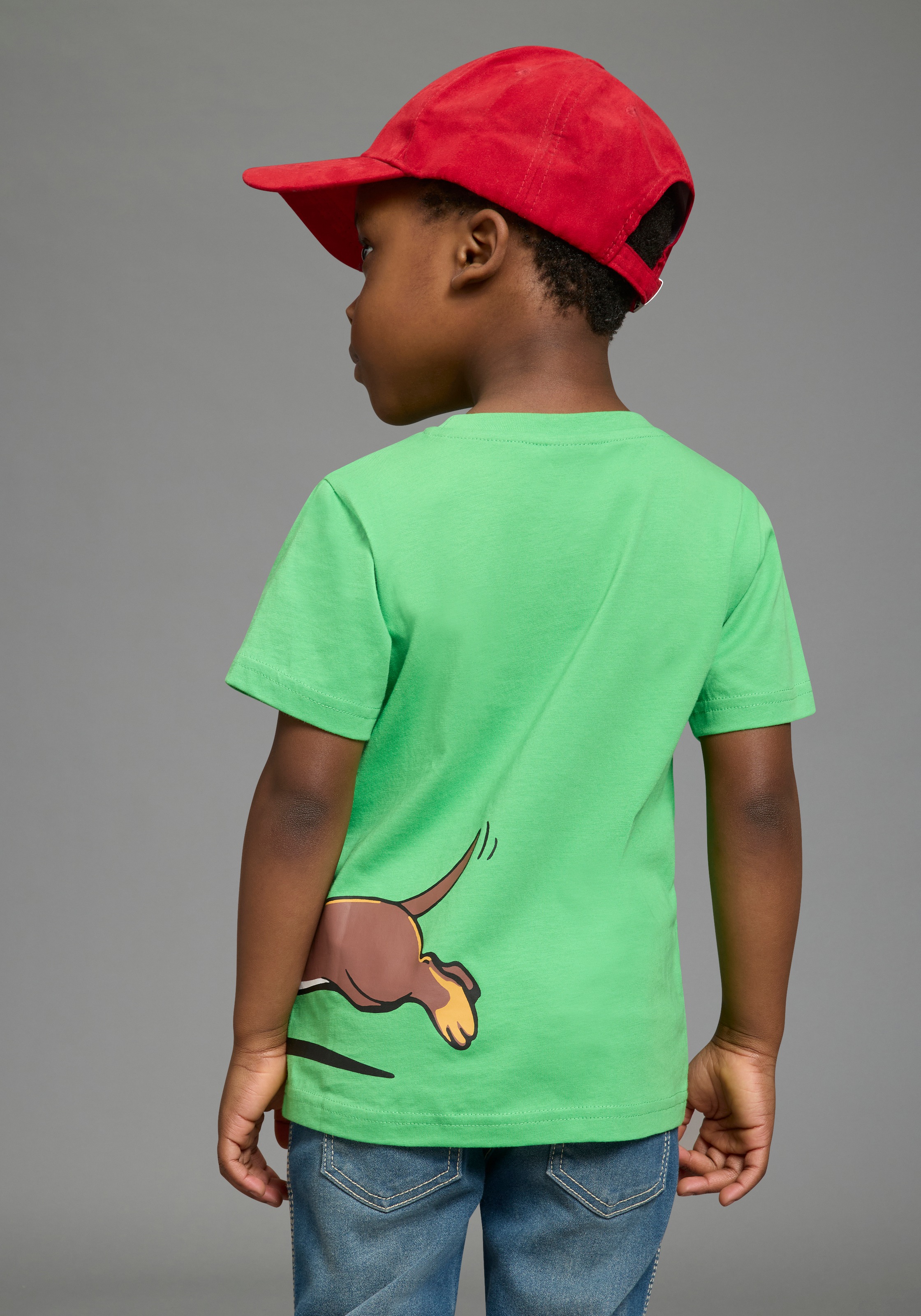 Thumbnail - KIDSWORLD T-Shirt "Shirt mit rundum Dackel-Print" Basic Passform, Kurzarm, bedruckte Optik, aus Baumwolle