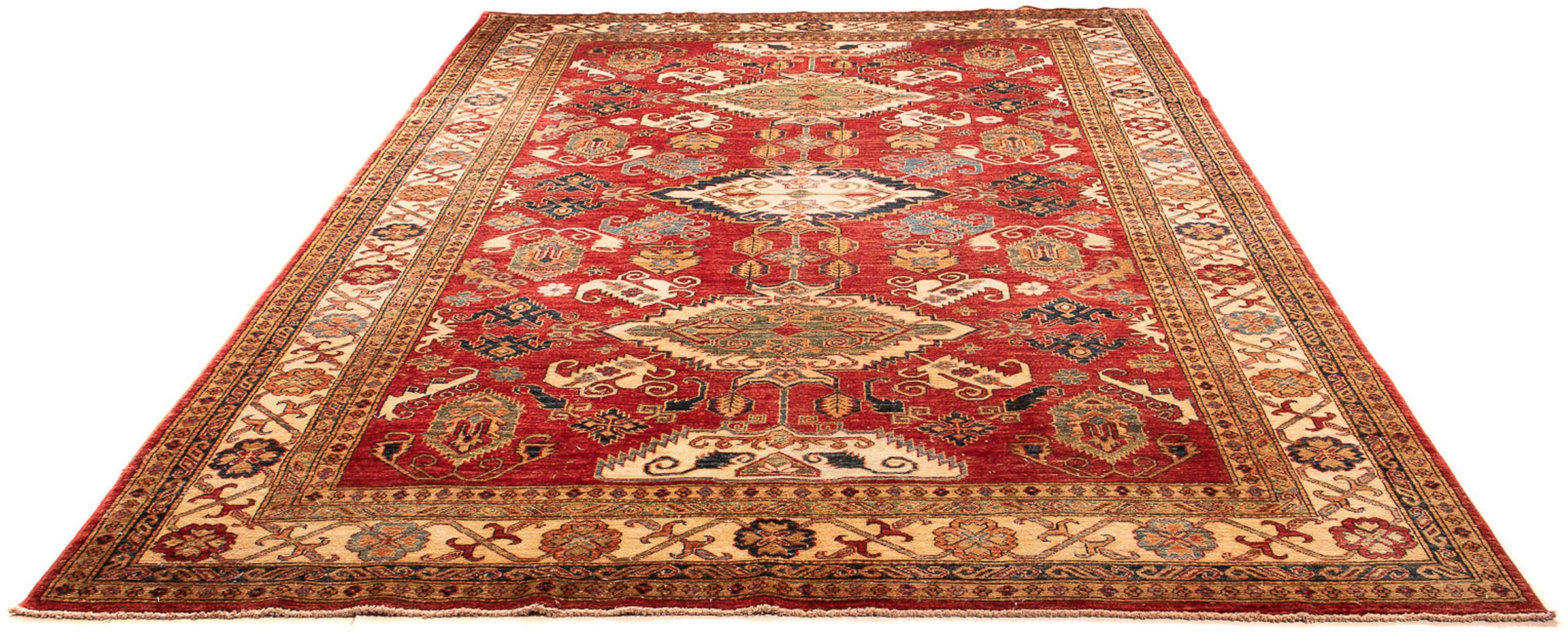 morgenland Orientteppich "Ziegler - Kazak - 238 x 197 cm - rot", rechteckig, 6 mm Höhe, Wohnzimmer, Handgeknüpft, Einzel