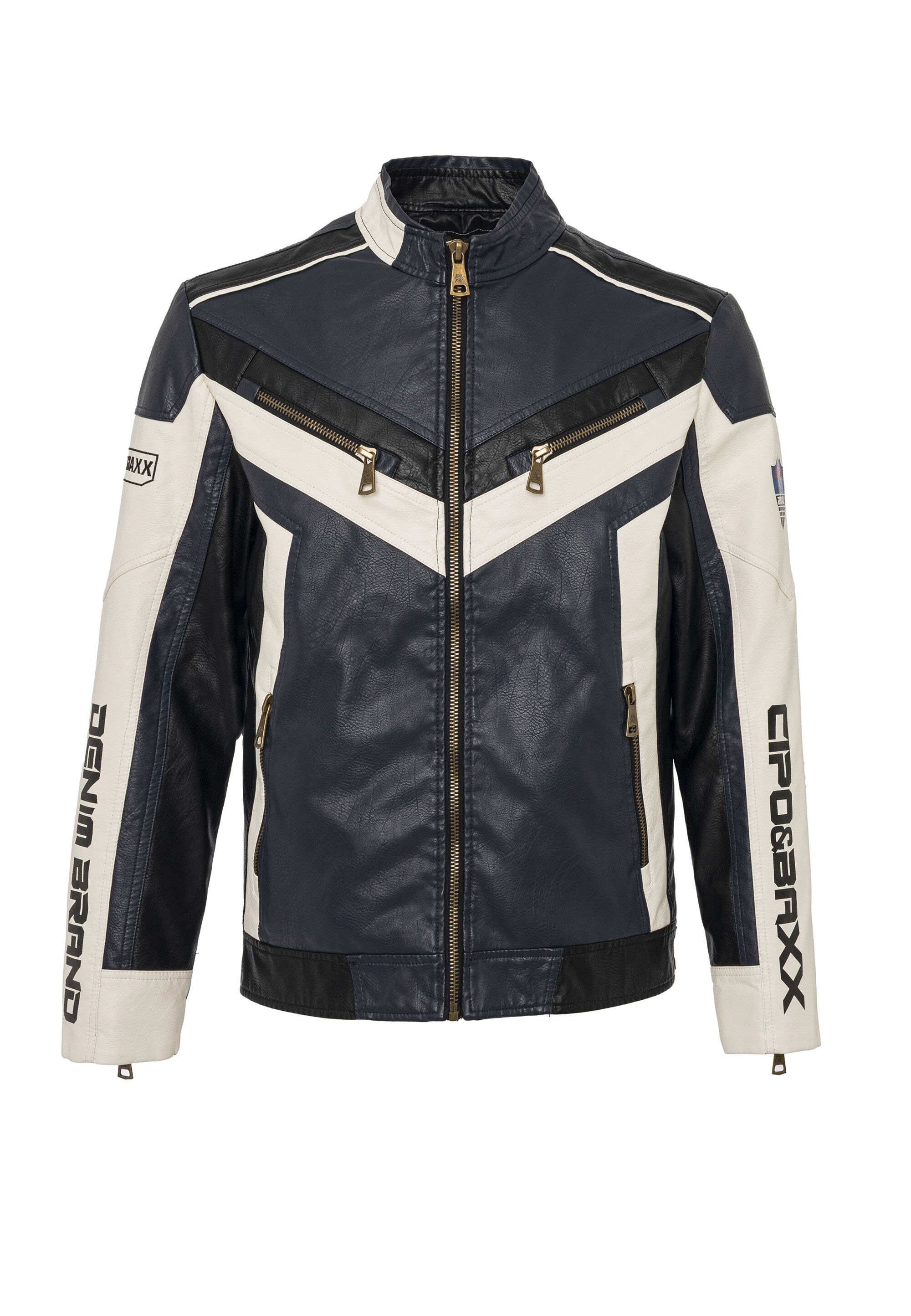 Cipo & Baxx Bikerjacke "CM230" ohne Kapuze Motorrad-Look mit sportlichem De günstig online kaufen