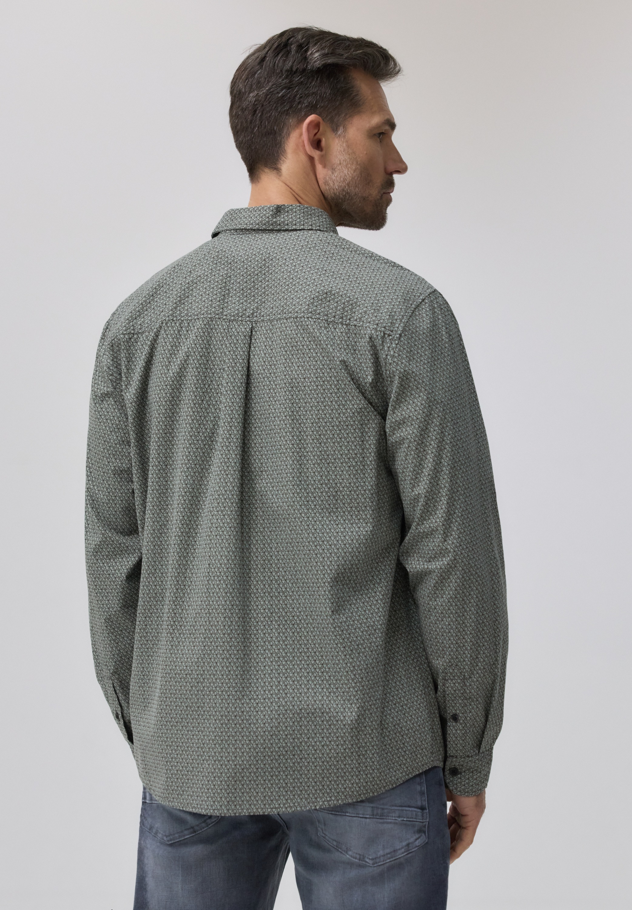 STREET ONE MEN Langarmhemd aus reiner Baumwolle