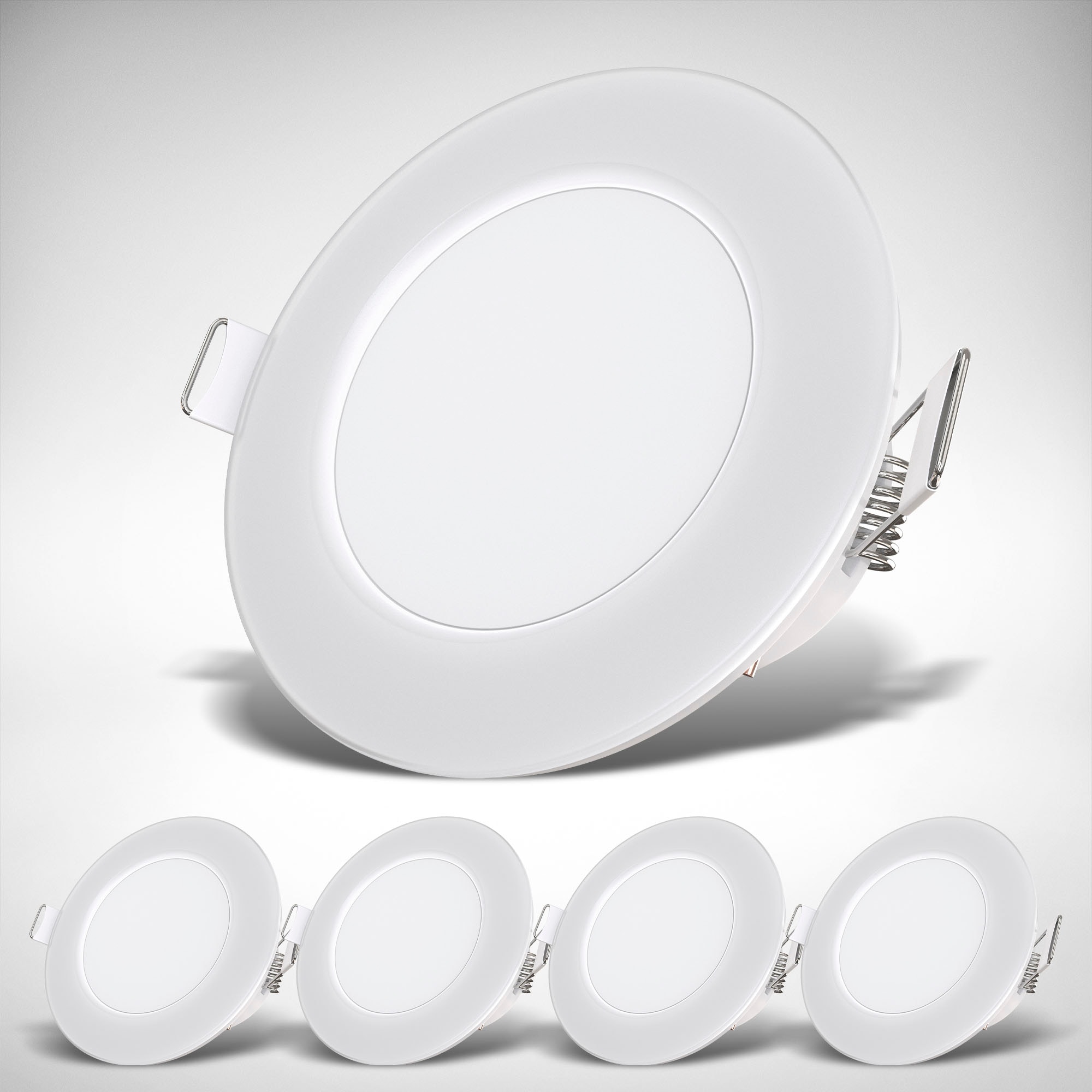 IP65, Ø8,6cm 350Lm, 3W, »BK_EL1545 5 LED Einbauleuchte Weiß, Licht«, BAUR Bad-Einbaustrahler, 5er B.K.Licht 4.000K, neutralweißes | bestellen Set flammig-flammig,