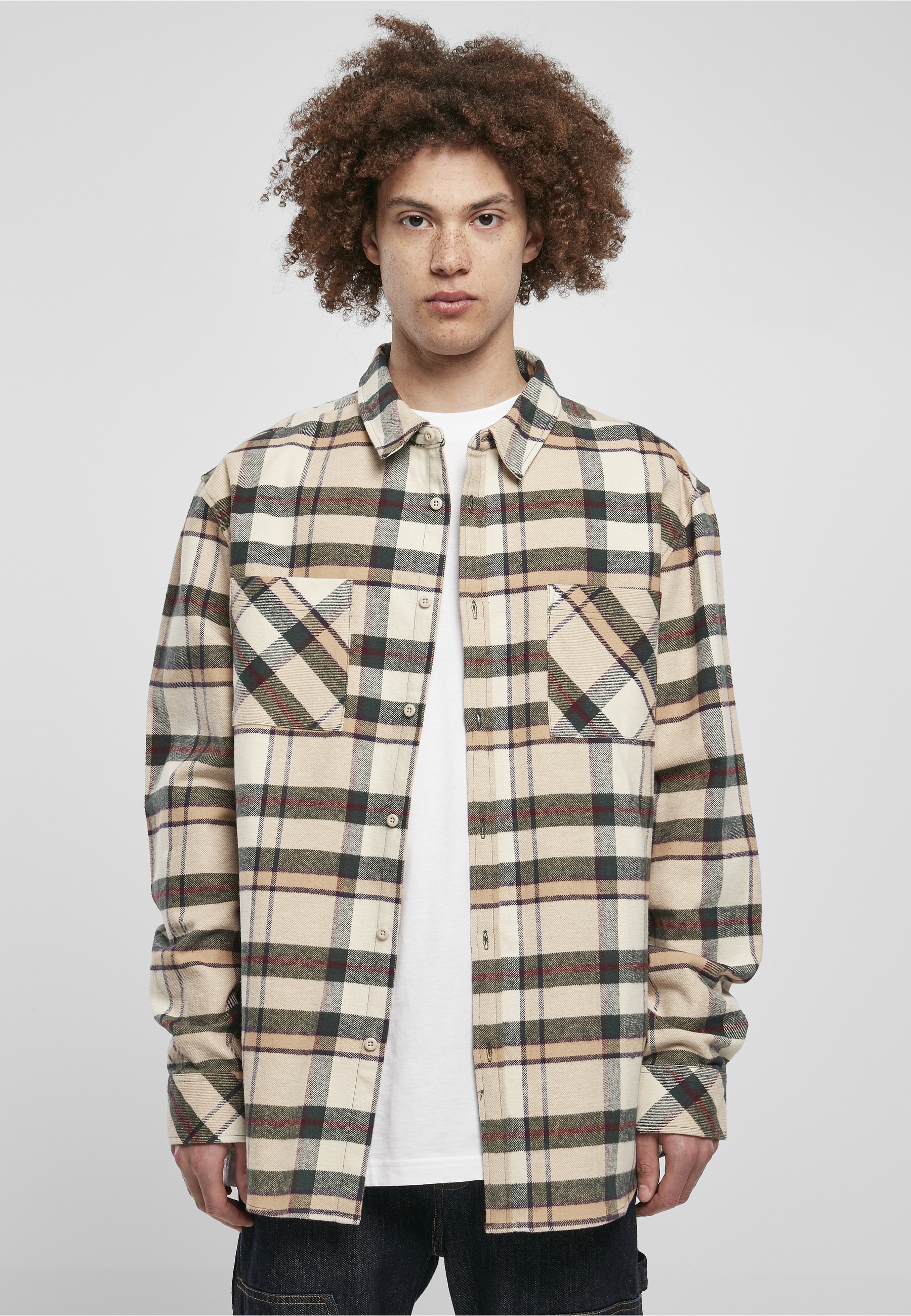 URBAN CLASSICS Langarmhemd »Urban Classics Herren Checked Mountain Shirt« 1 Stk.