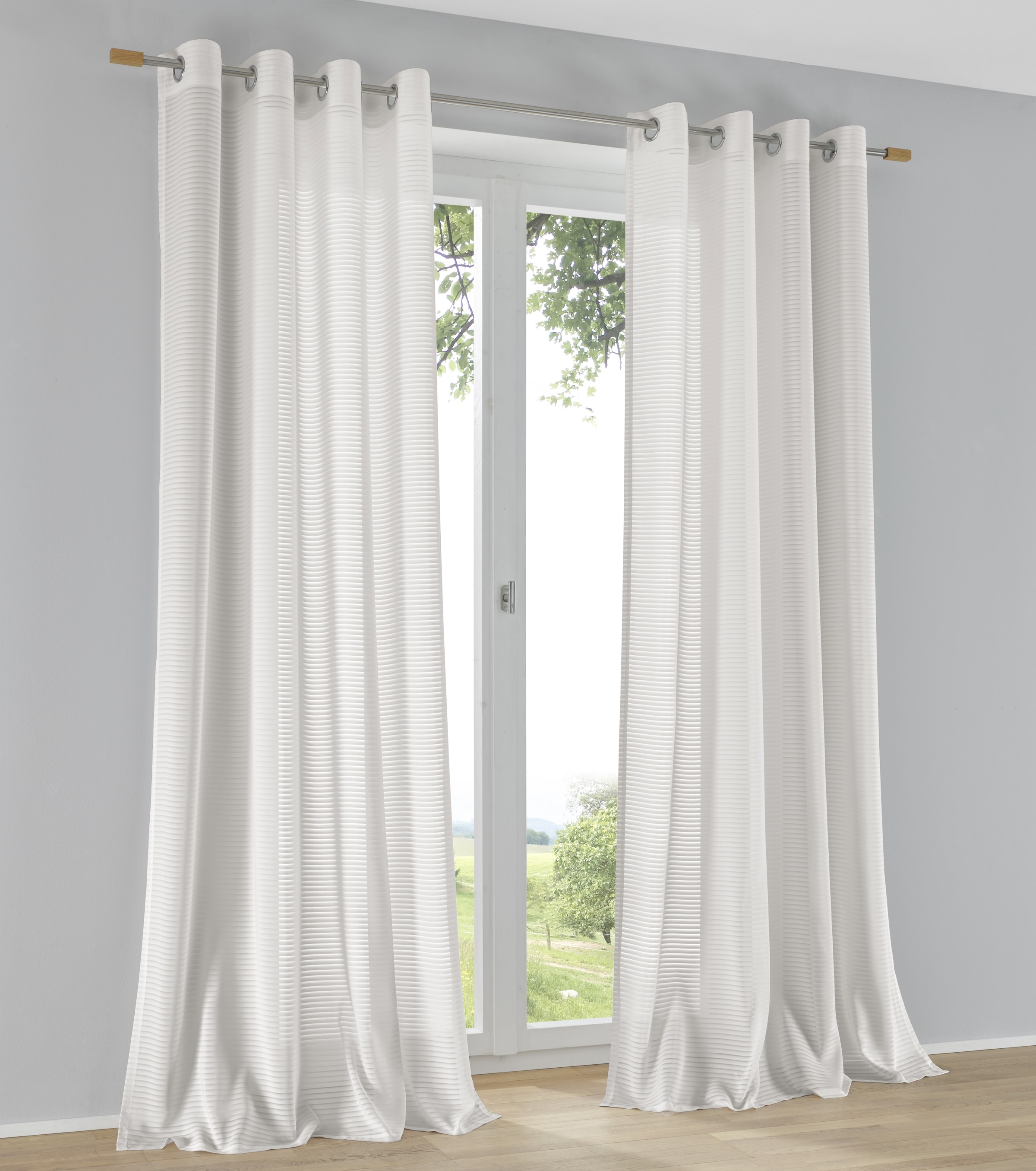 Kutti Vorhang "Arrego Vorhang" Ösen 1 Stk. tlg. Gardine gestreift(1 St) günstig online kaufen