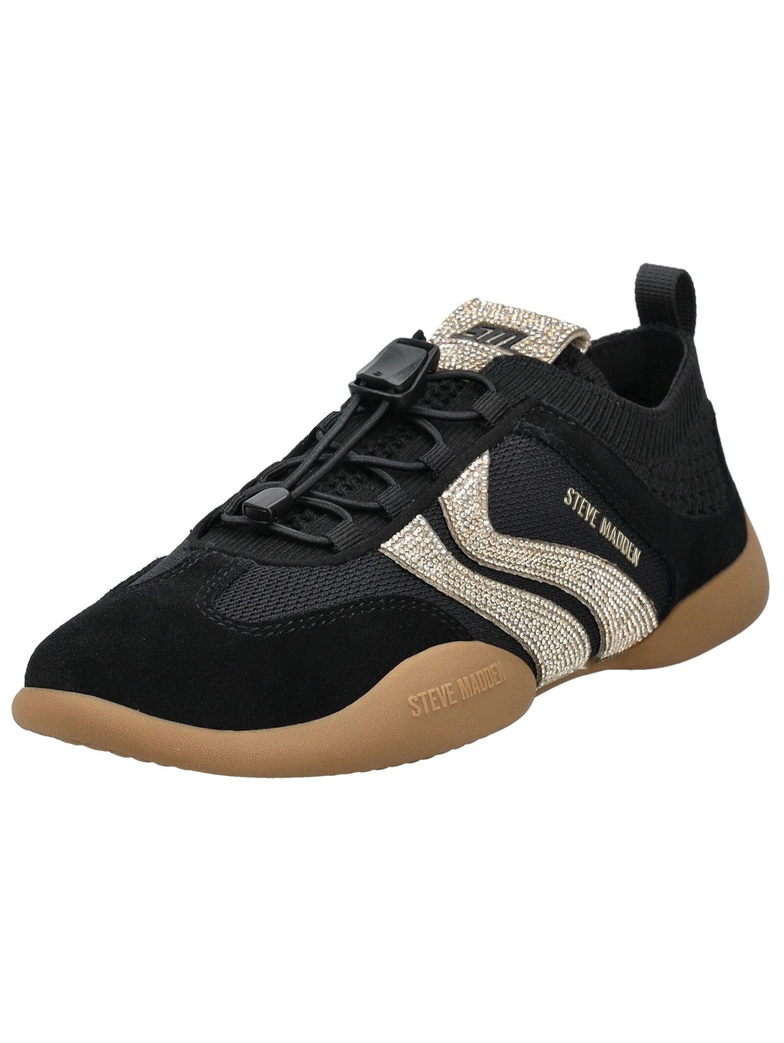 Sneaker STEVE MADDEN "STEVE MADDEN Sneaker Textil", Damen, Gr. 41, schwarz, gold, Textil, Schuhe Sneaker