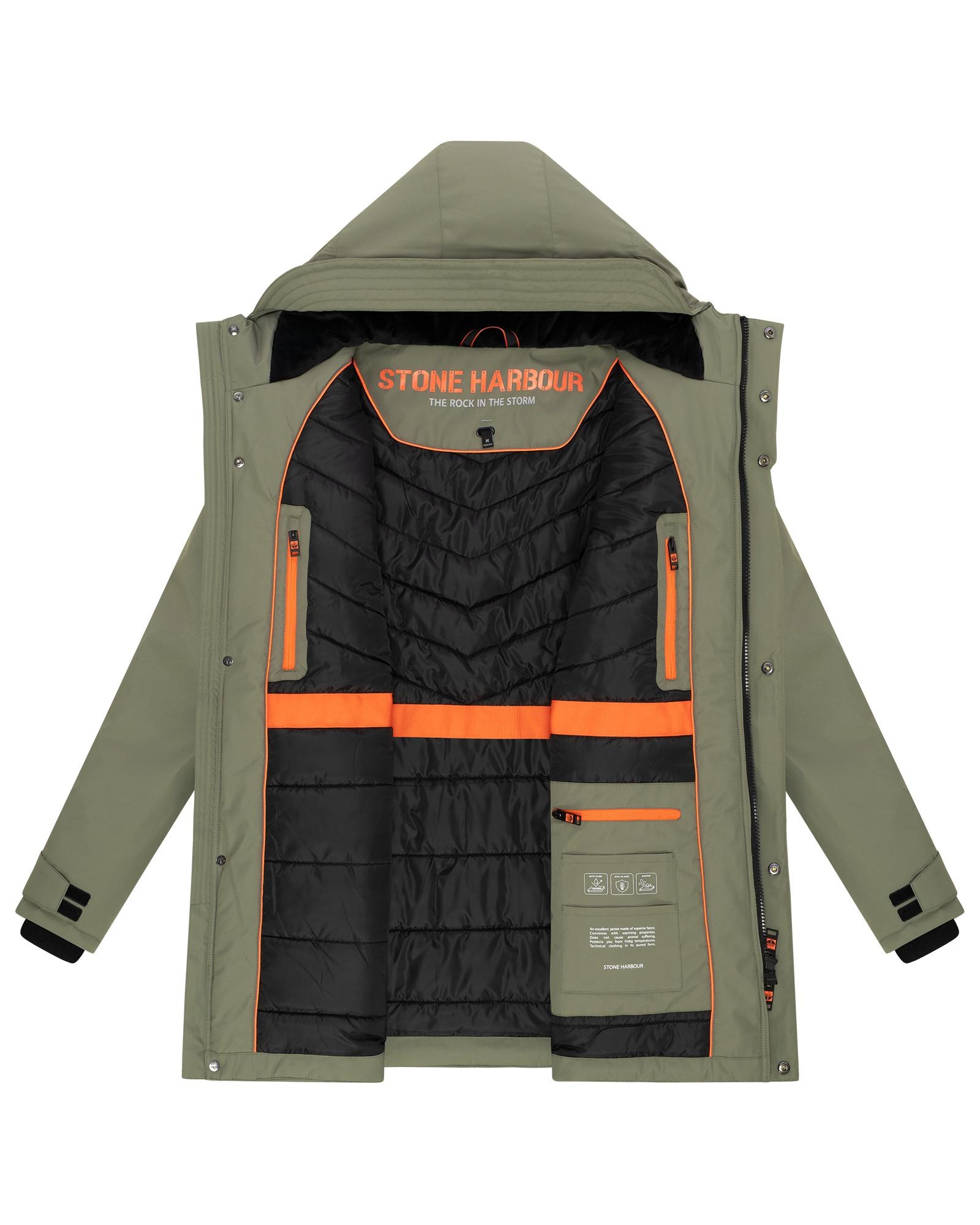Stone Harbour Wintermantel »Netaan XX« Herren Kurzmantel mit kuscheliger Kapuze