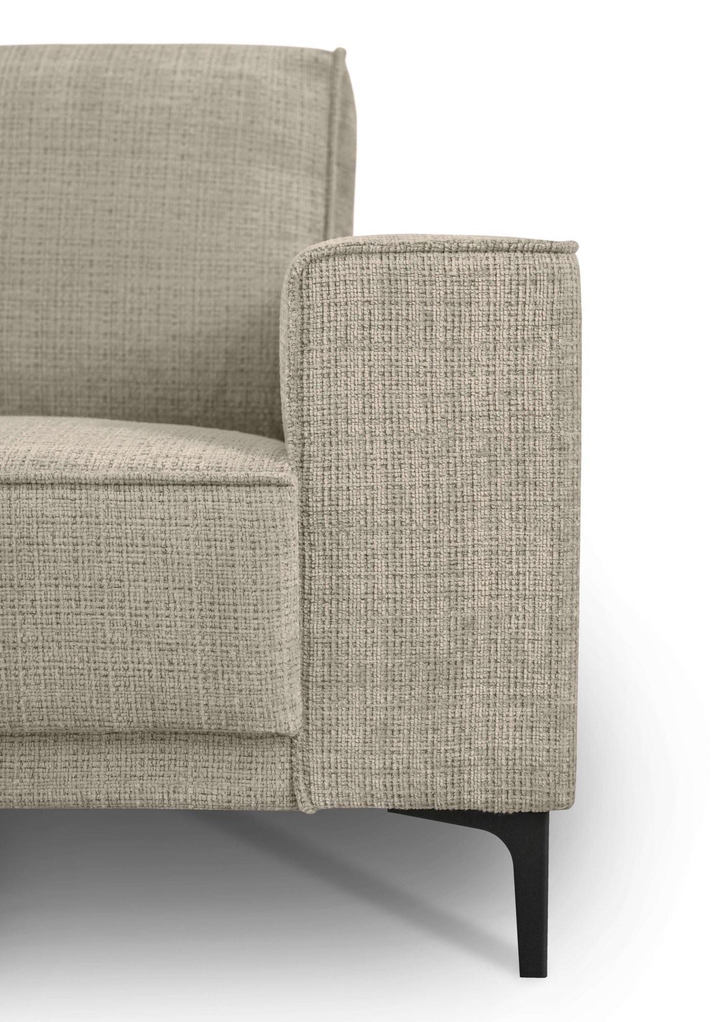 Places of Style Wohnlandschaft »XXL Sofa Oland, Struktur, Flachgewebe, Luxus-Microfaser, Boucle«, U-Form, 342 cm, Wellenunterfederung, Skandi-Design, Metallfüße