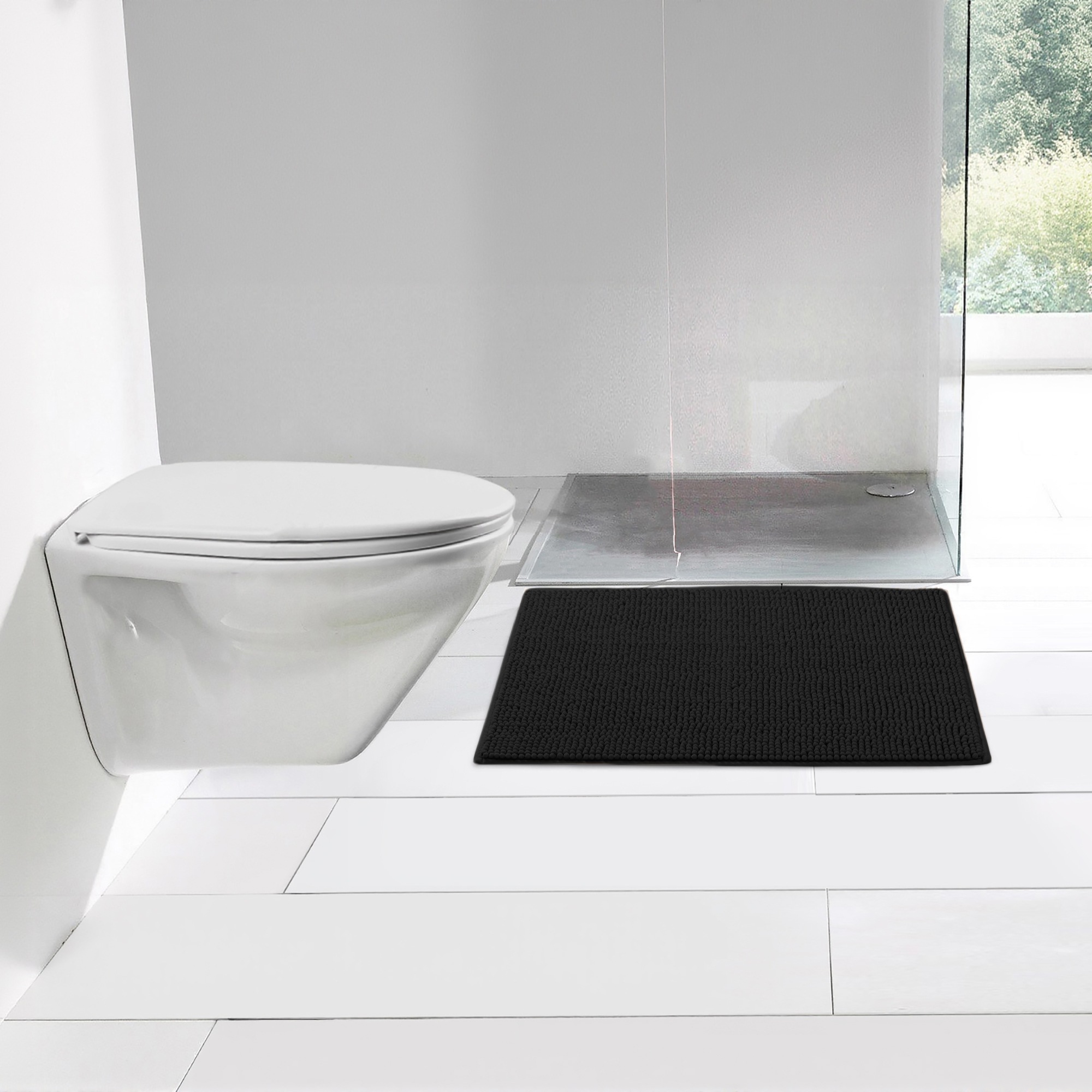 my home Badematte »Vanessa Chenille, Badvorleger, Badezimmer Teppich, Duschvorleger«, beidseitig nutzbar-strapazierfähig-fußbodenheizungsgeeignet-schnell trocknend, Uni Farben, besonders weich