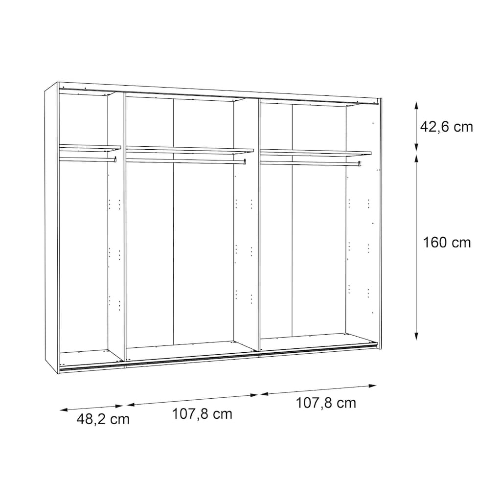 FORTE Schwebetürenschrank »"Sirius Black", Made in Europe, hochwertiges Design«, mit LED-Beleuchtung, Breite/ Höhe ca. 270x210cm