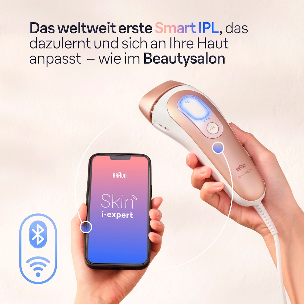 Braun IPL-Haarentferner »Smart Skin i·expert PL7147«, 2 Aufsätze für Gesicht & Körper, Venus Rasierer & Aufbewahrungstasche