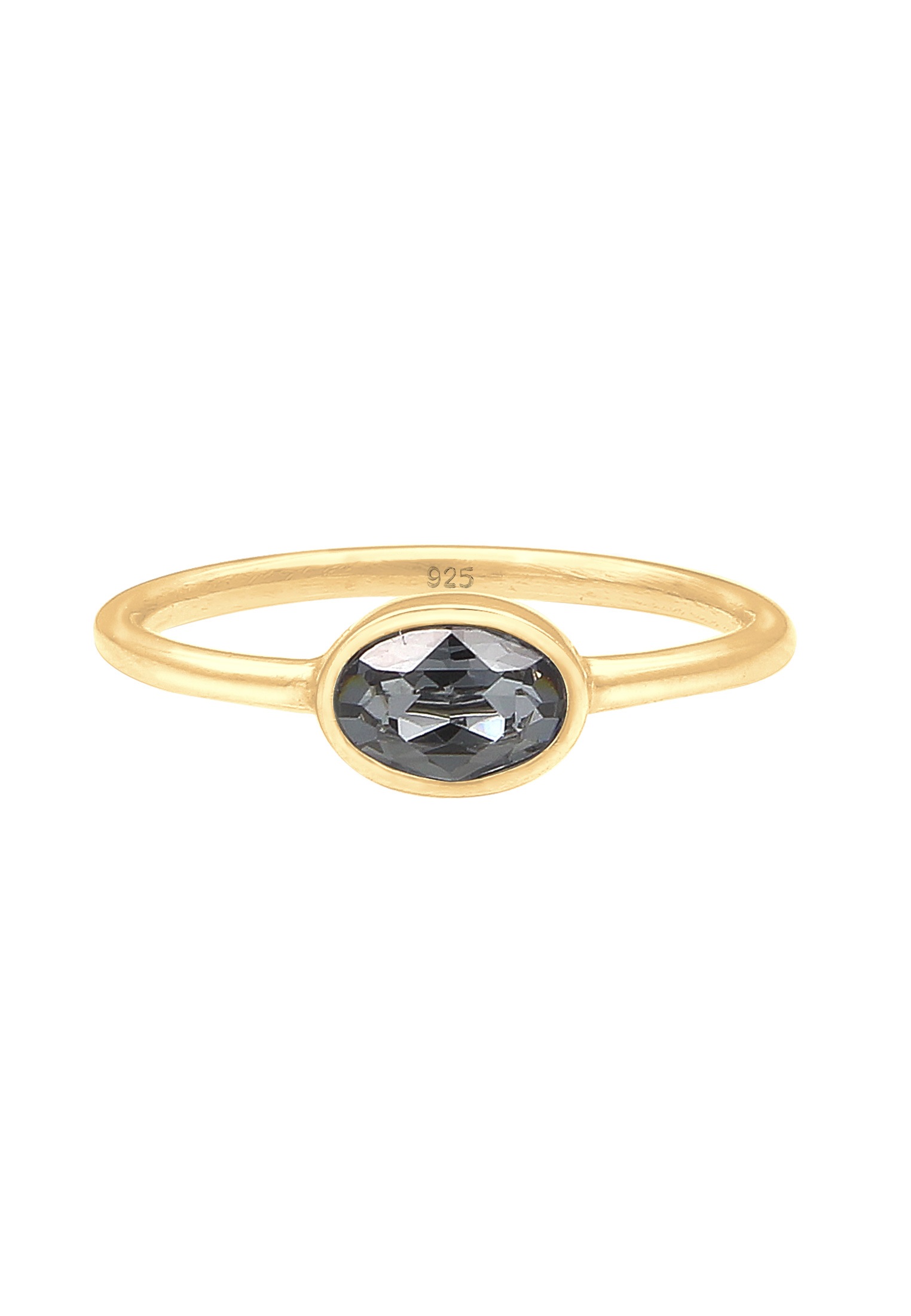 Elli Verlobungsring »Oval Glas Kristalle Grau 925 Sterling Silber«