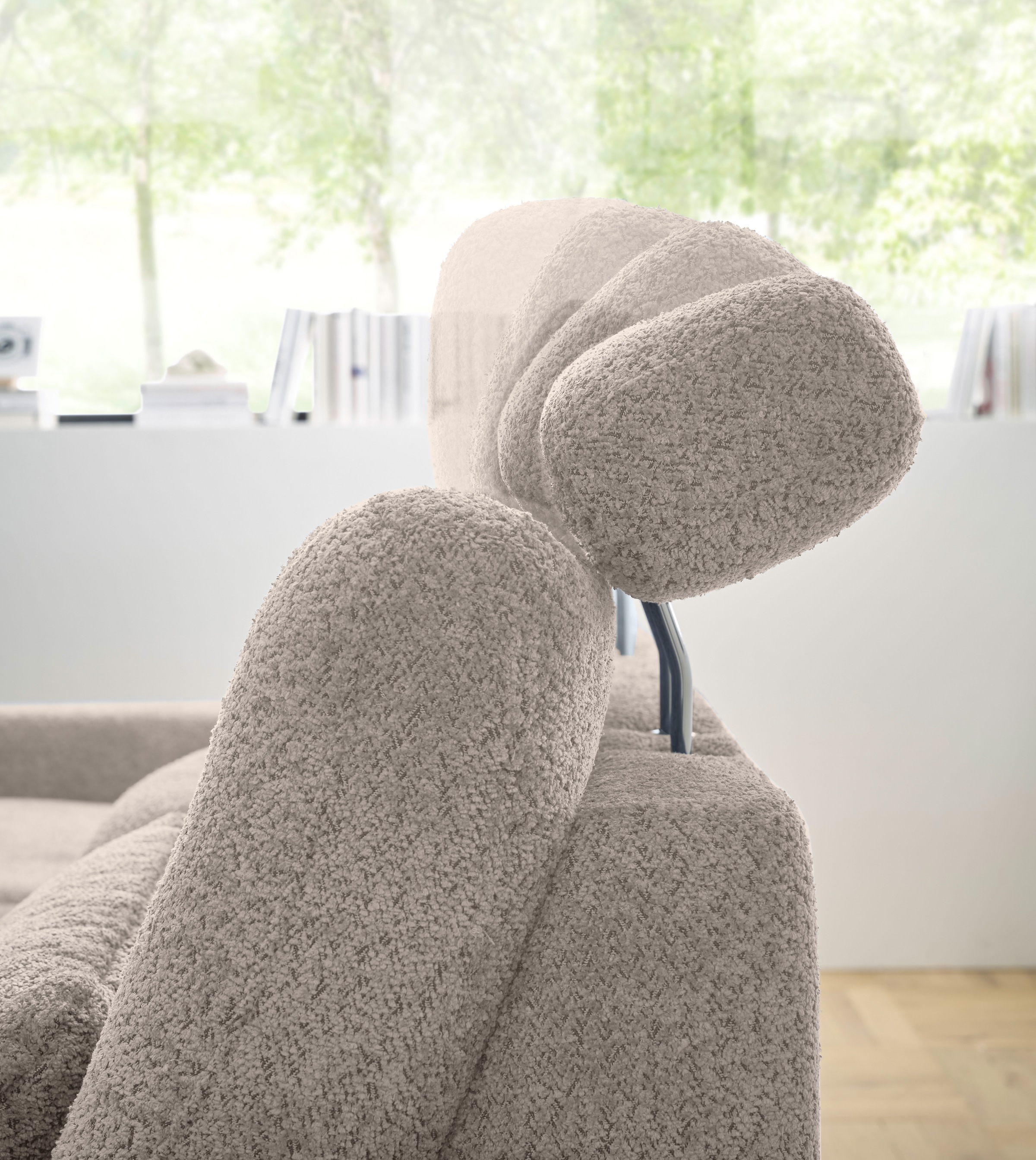 set one by Musterring Ecksofa »SO 3600, inkl motor. Sitztiefenverstellung, Kopfstützen, Nierenkissen«, Sitzhöhe 42 cm, Kaltschaum, Breite 293 x Tiefe 180 cm, Kama stone
