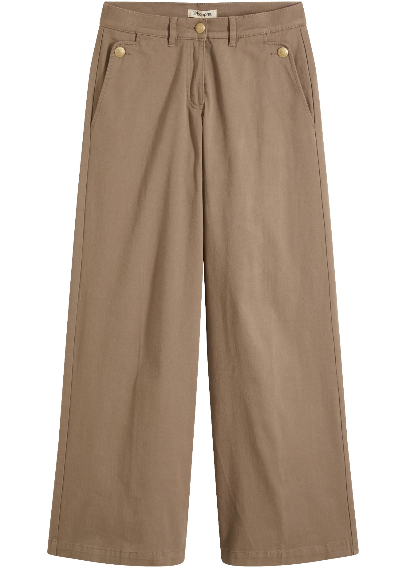 bonprix Webhose  Wide Leg Schnitt, Loose Fit Passform, mit Schmückknöpfen