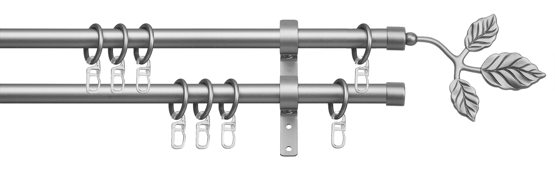 indeko Gardinenstange "Toskana" Ø 16 mm 2 läufig-läufig Fixmaß Komplett-Set günstig online kaufen