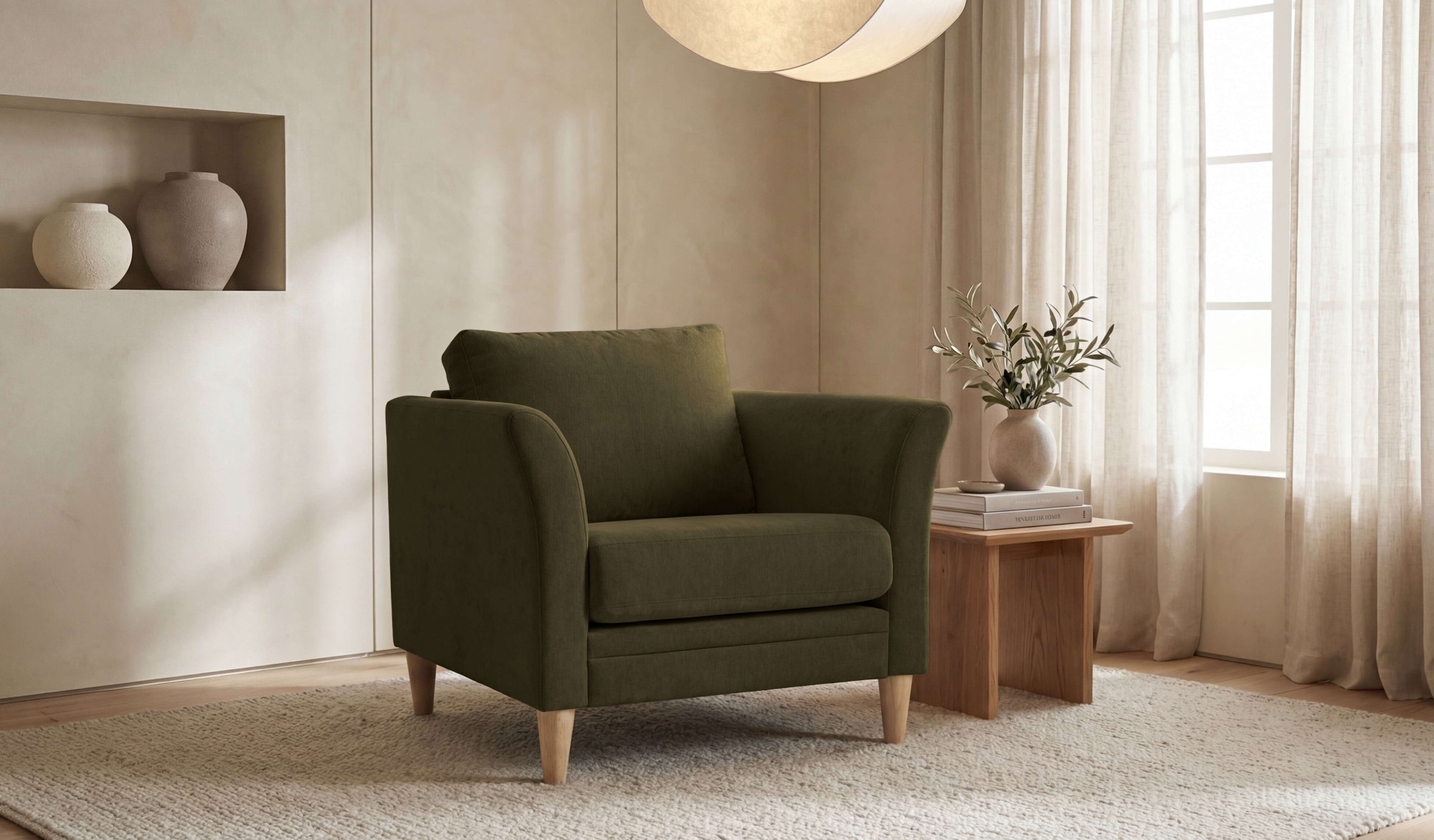 OTTO home Sessel "Arellano, Breite 93 cm" klassisches Design, mit Massivholzfüßen, Webstoff fein, Chenille