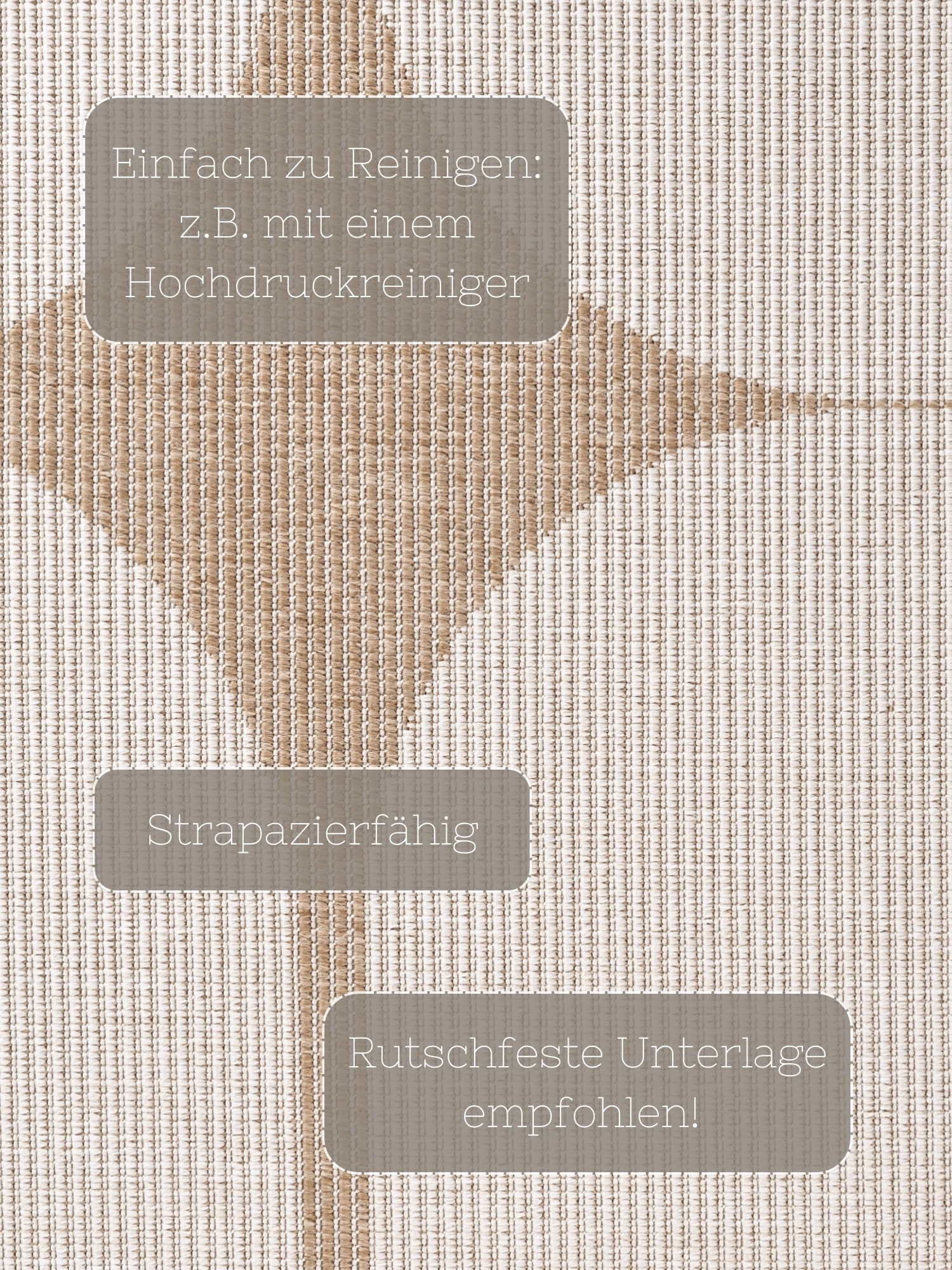 NORTHRUGS Outdoorteppich »Bowen Wendeteppich«, rund, 5 mm Höhe, In und Outdoor, Flachgewebe, wetterfest, pflegeleicht, robust