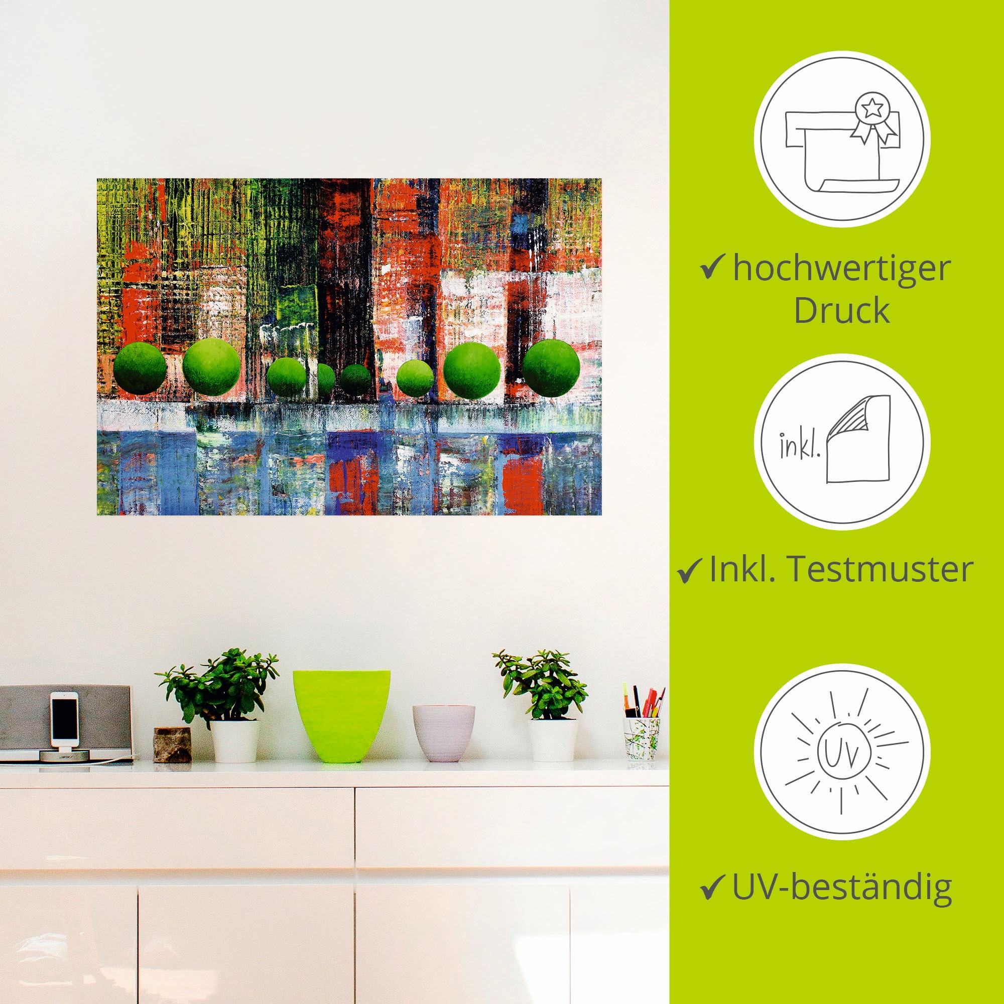 Artland Wandbild »Skyline Vancouver Downtown abstrakt«, Kanada, (1 St.), als Leinwandbild, Wandaufkleber in verschied. Größen