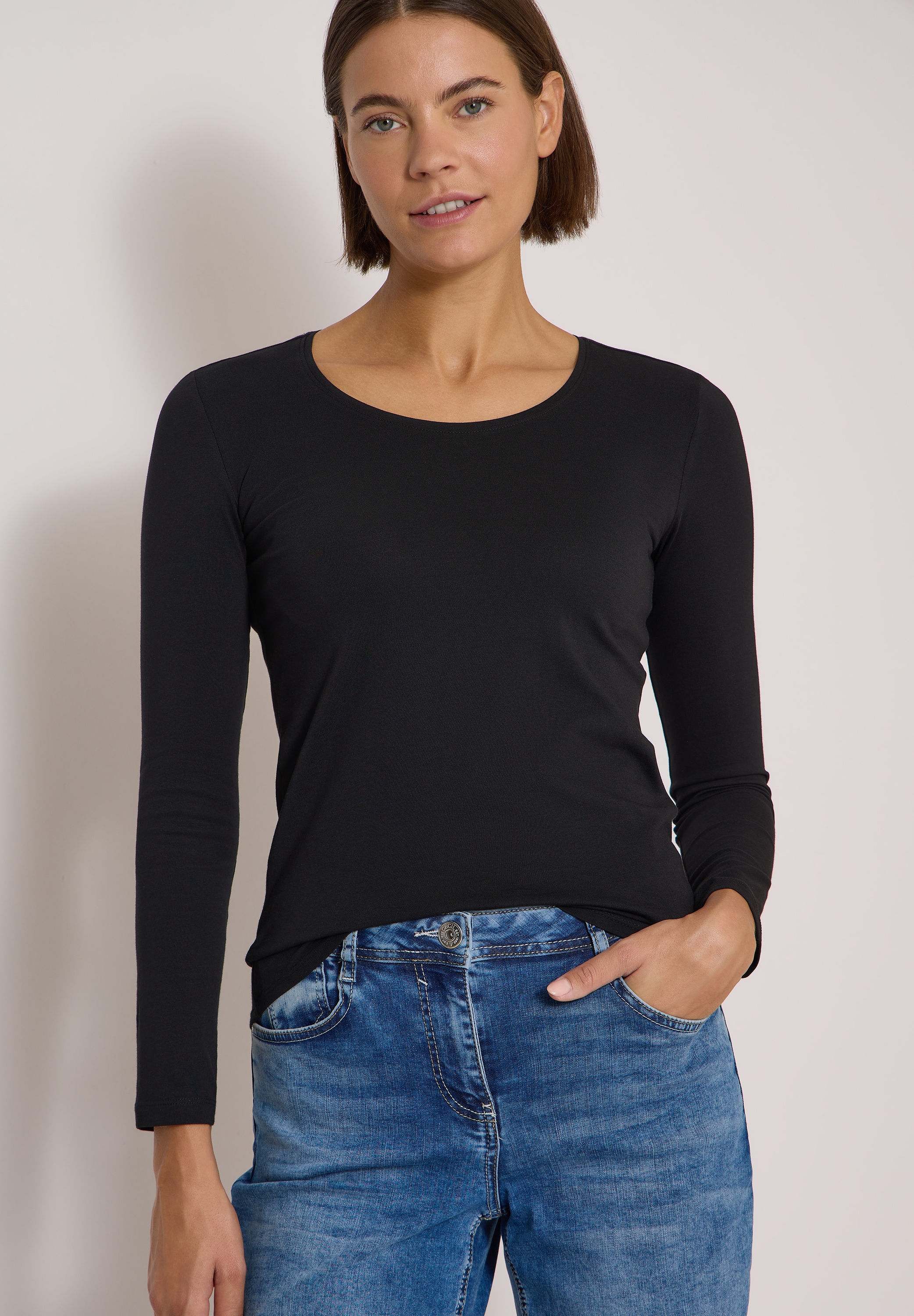 Cecil Langarmshirt aus reiner Baumwolle