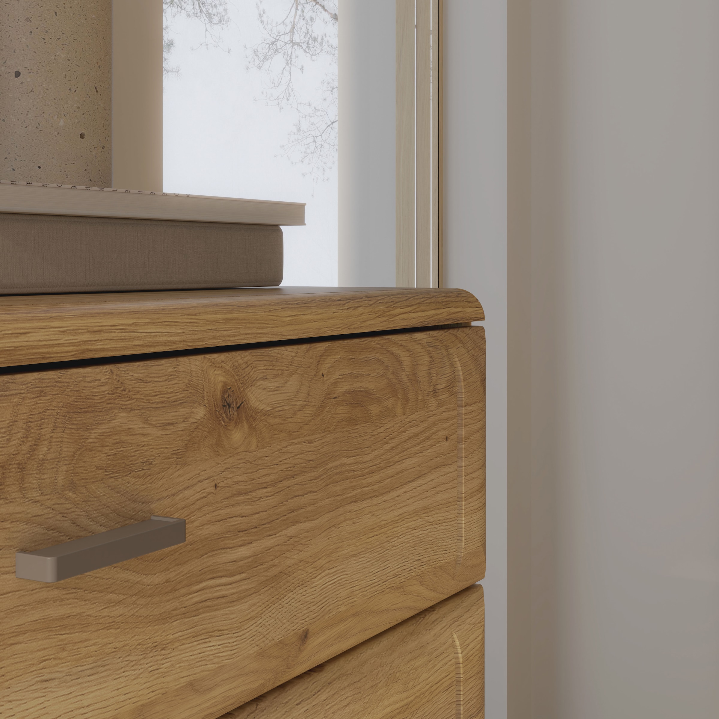 FORTE Sideboard »Akinori«, Sideboard, Holzoptik, MDF Front, Metallgriffe, Soft Close, Vollauszug