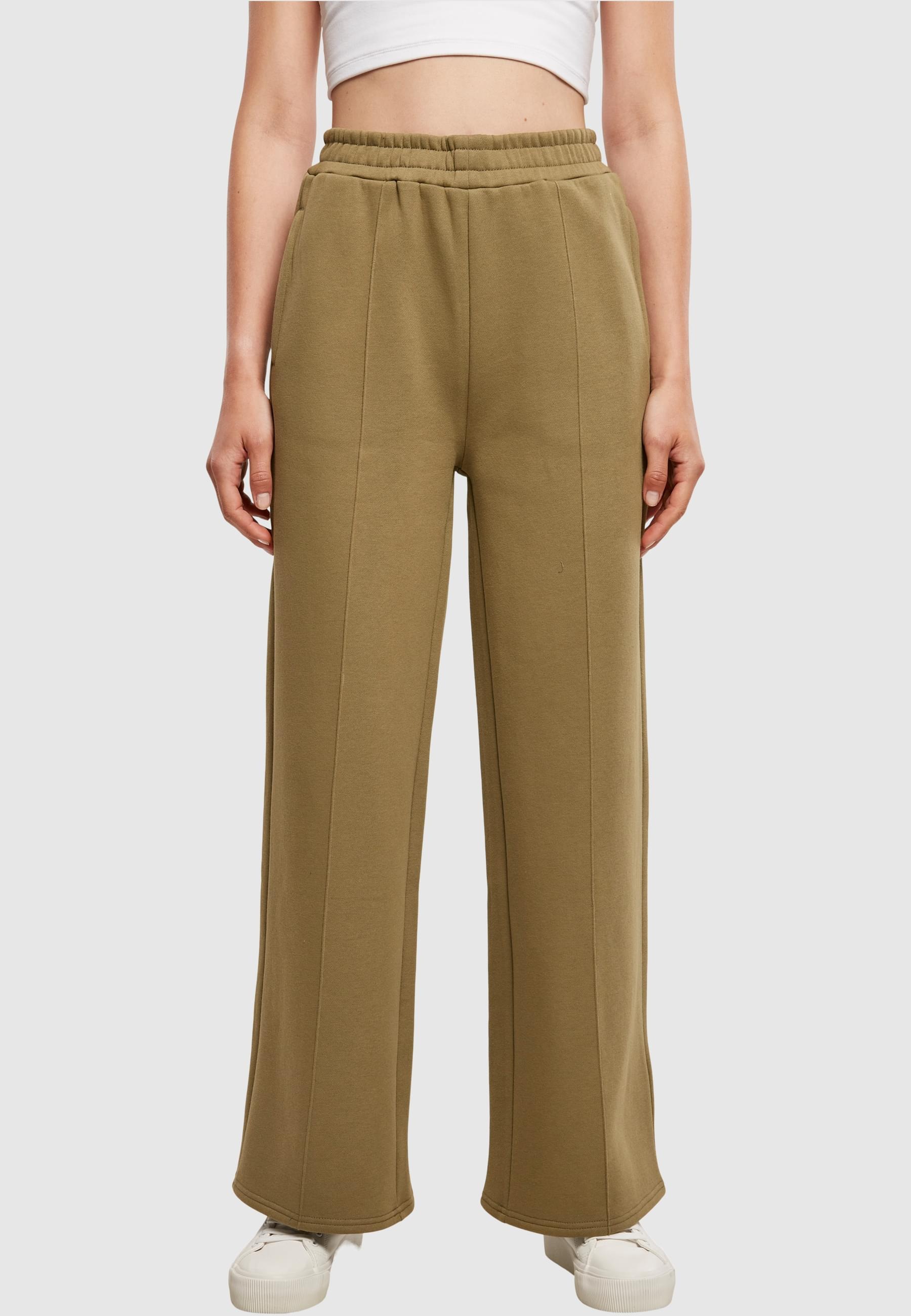 URBAN CLASSICS Stoffhose »Urban Classics Damen Ladies Straight Pin Tuck Sweat Pants«, (1 tlg.)