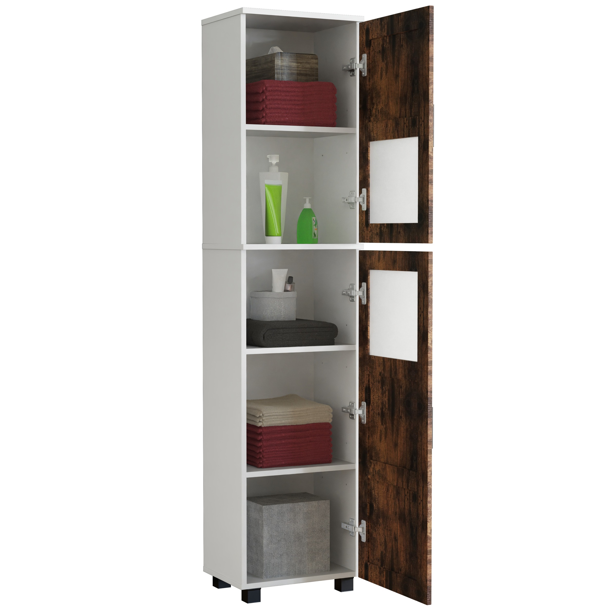 VCM Hochschrank "Holz Badmöbel Badschrank Hochschrank Nilari" 1 Stk. tlg. günstig online kaufen