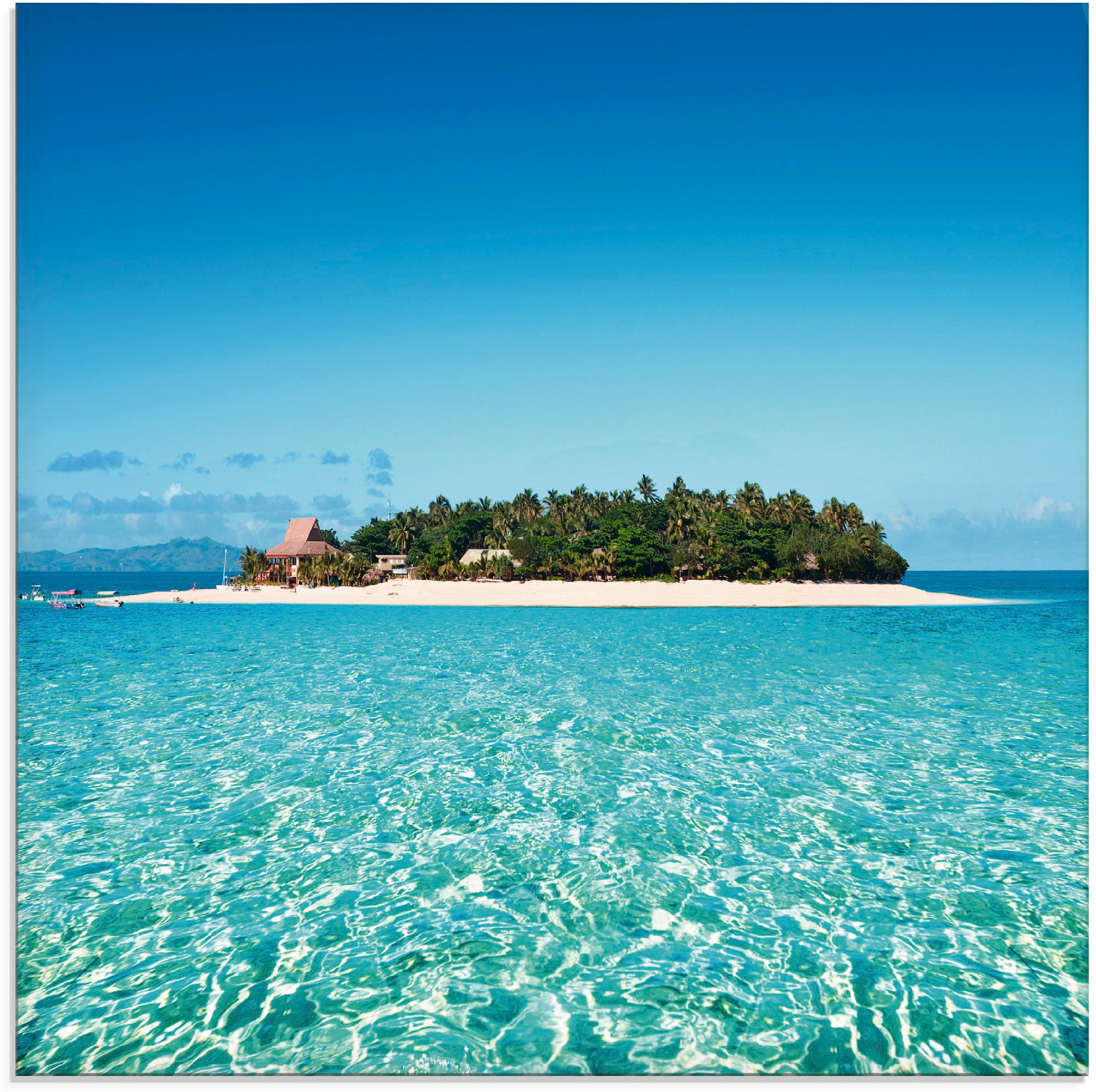 Artland Glasbild "Verblüffende Fiji Insel und klares Meer" Gewässer 1 Stk. tlg. in verschiedenen Größen