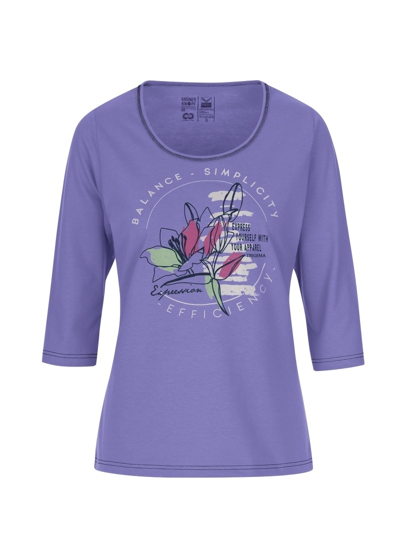 Trigema Schlafanzug »TRIGEMA Langarm mit | Print« bestellen für floralem BAUR Schlafshirt