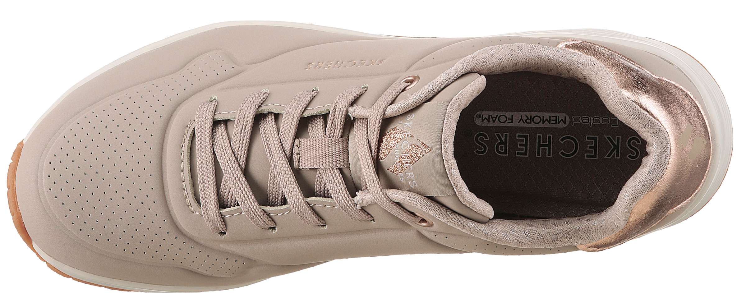 Skechers Sneaker »UNO GOLDEN AIR«, Freizeitschuh, Halbschuh, Schnürschuh mit Metallic-Einsatz