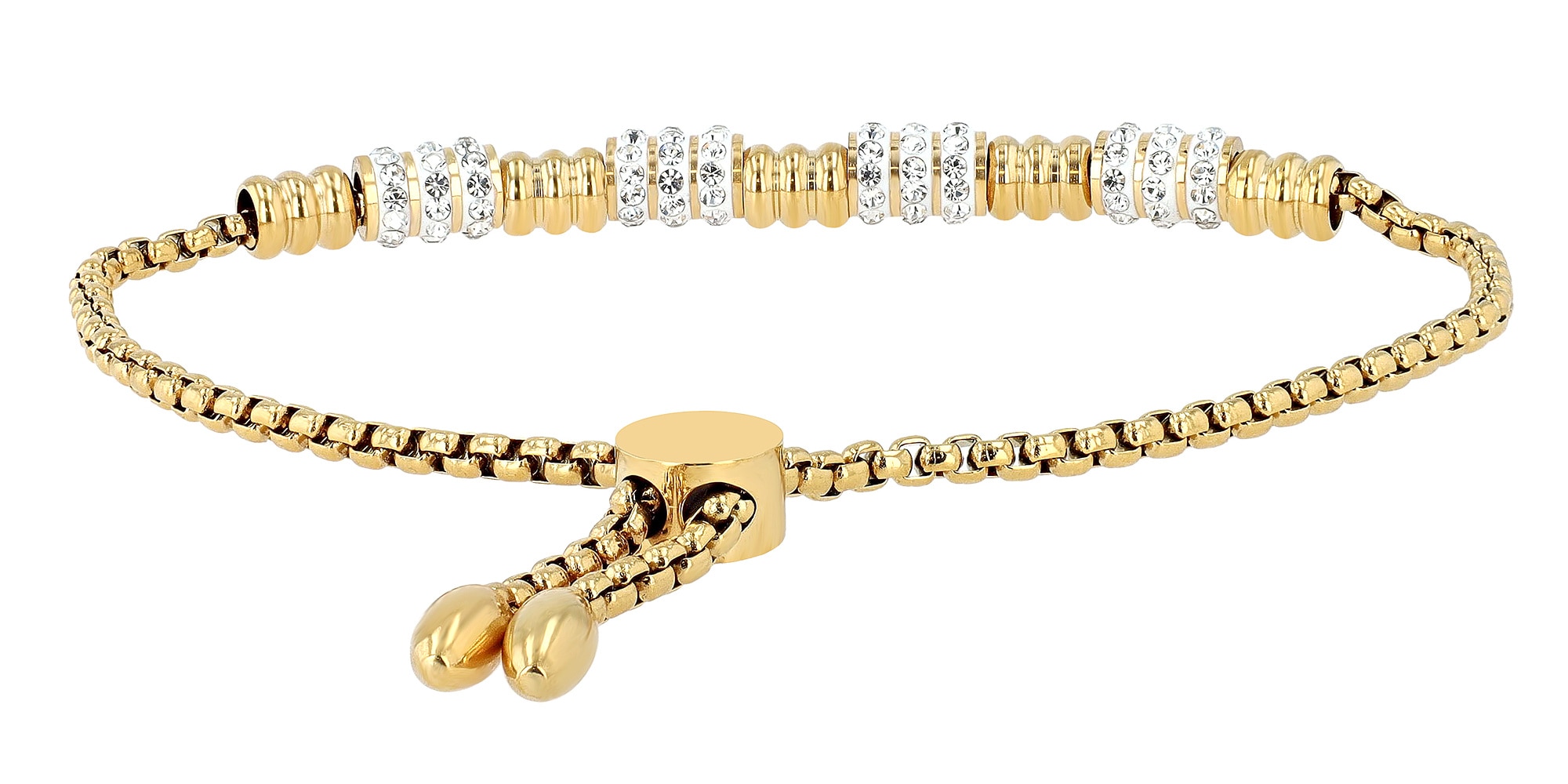 Adelia´s Armband »Damen Armband aus Edelstahl mit Strass Steinchen 24 cm« Ideal als Geschenk – dezent und elegant