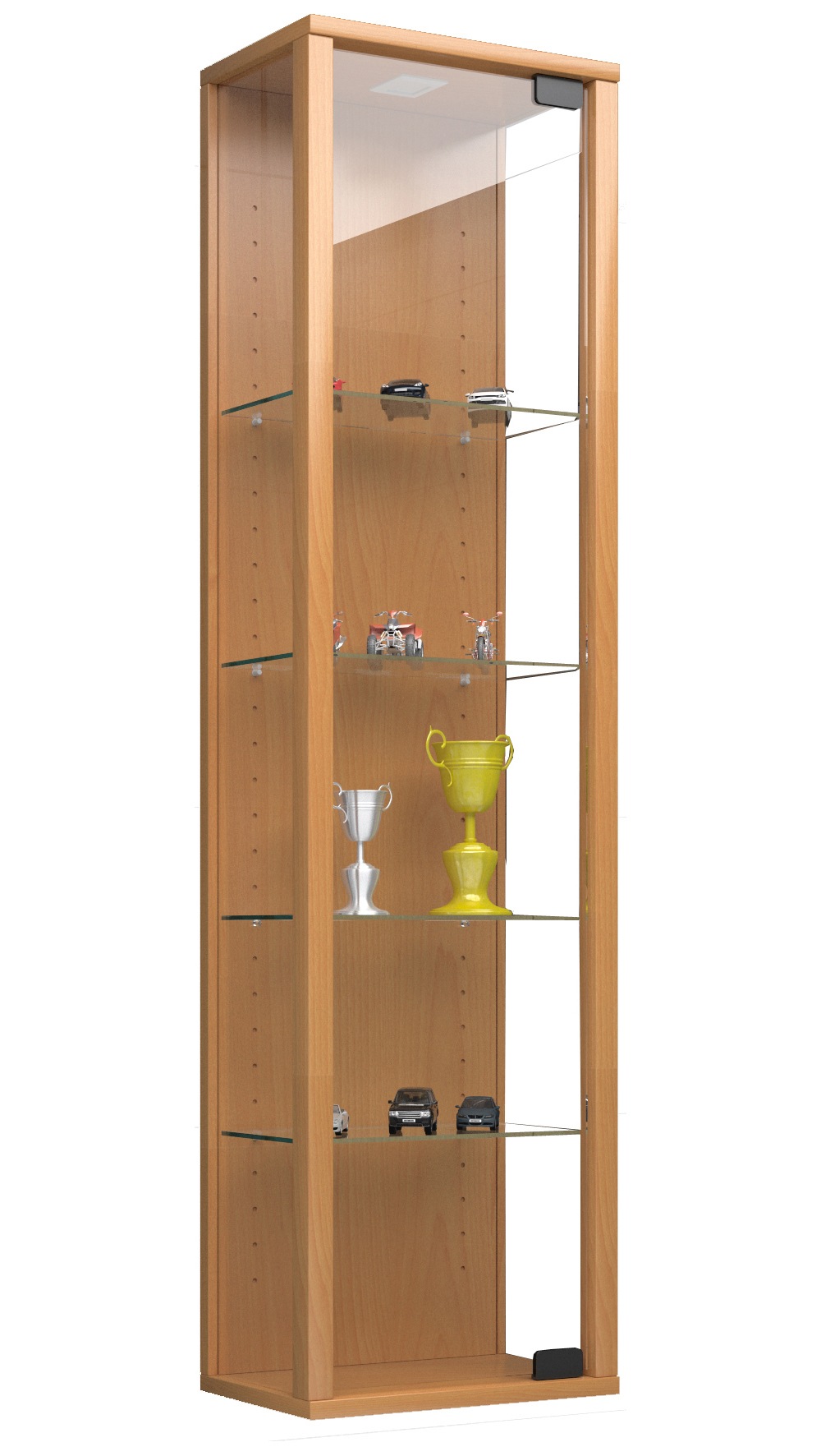 Wandregal VCM, B:33cm T:18cmbuche, Wohnzimmer, Regale, "Wandvitrine Hängevitrine Glasvitrine Stano Mini"