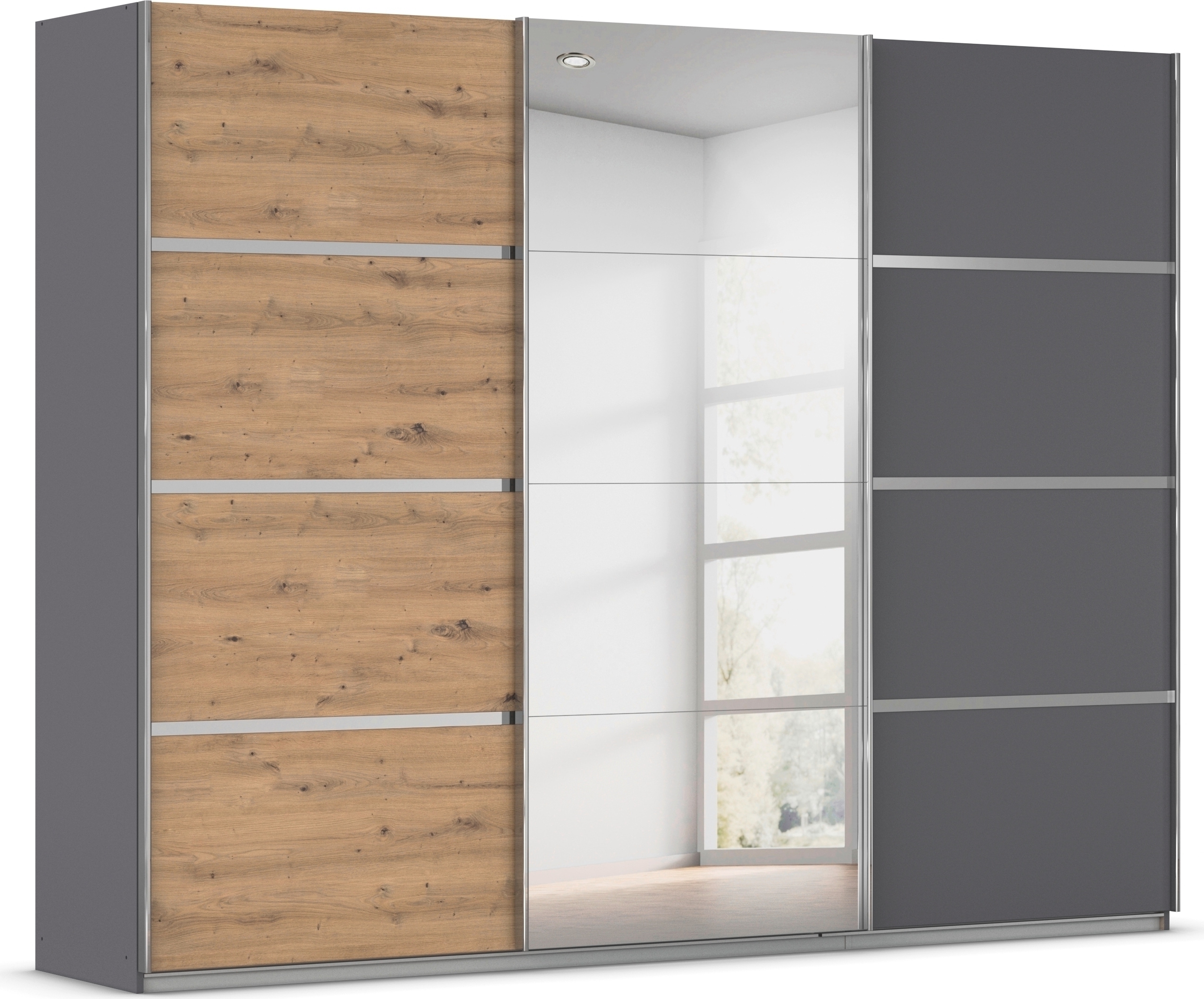 OTTO home Kleiderschrank "Mehrzweckschrank Aktenschrank Möbel Mietswohnung Schlafzimmer AVOLA" 3 verschiedene Ausstattungen BASIC/CLASSIC/PREMIUM (inkl. SOFT-CLOSE), mit eleganten Zierleisten in Chrom, Schwarz oder Weiß MADE IN GERMANY