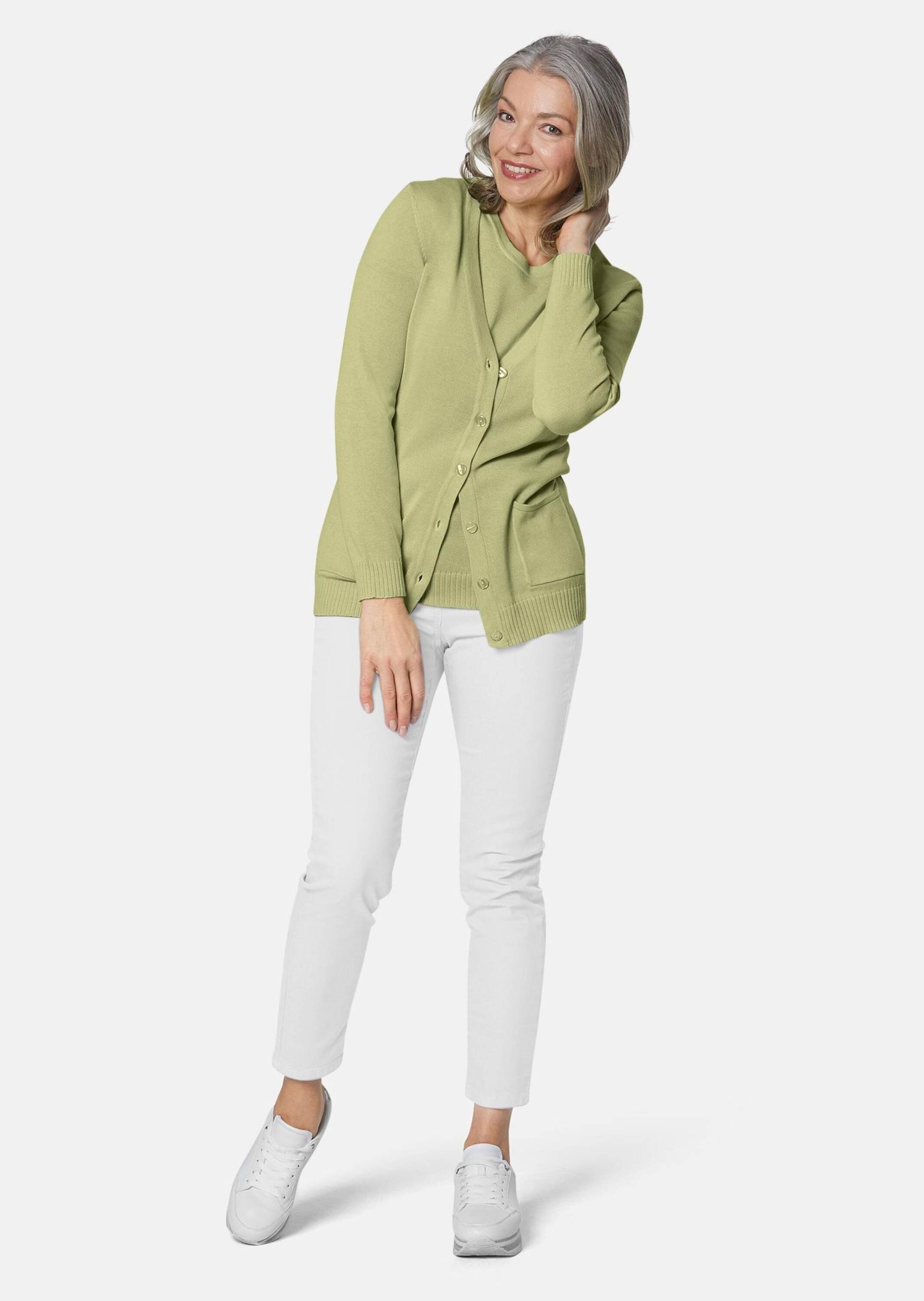 Thumbnail - GOLDNER Strickpullover "Kurzgröße Klassisches Stricktwinset" Pulli und Jacke im Set - auch einzeln kombinierba