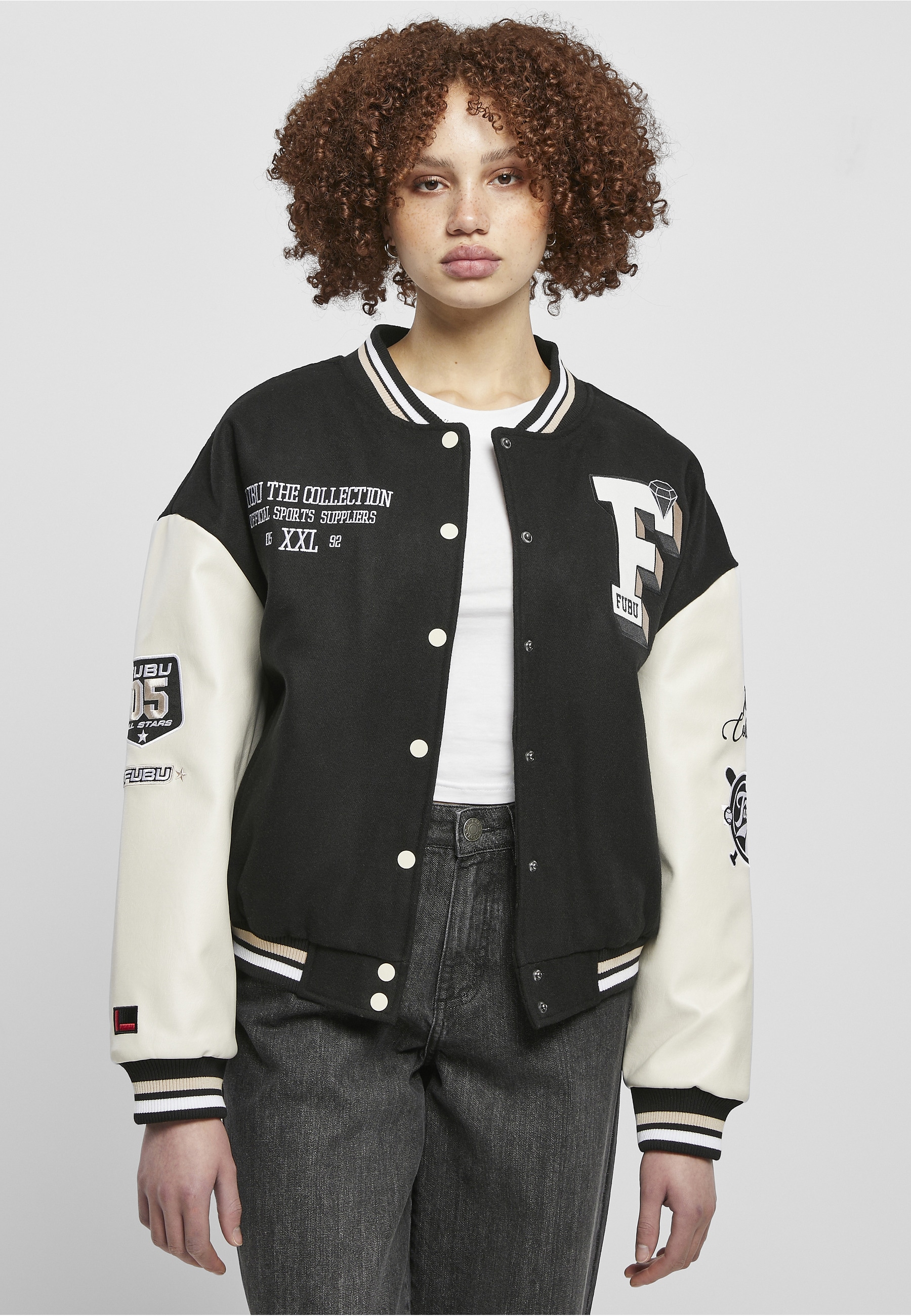 Fubu Anorak »Fubu Damen FW231-017-1 FUBU College Varsity Jacket« 1 Stk. tlg. ohne Kapuze