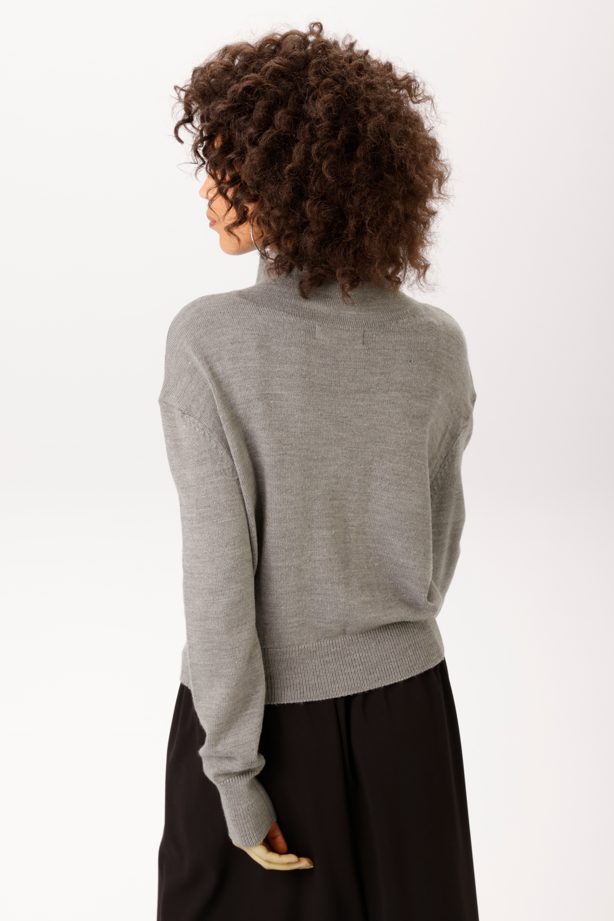 Aniston CASUAL Strickjacke mit Rollkante am Stehkragen - NEUE KOLLEKTION