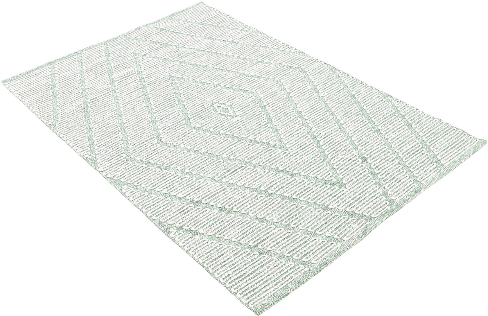 carpetfine Teppich »Kelim Durry«, rechteckig, 5 mm Höhe, Handweb, geometrisch, Hoch-Tief Effekt, handgewebt, reine Baumwolle