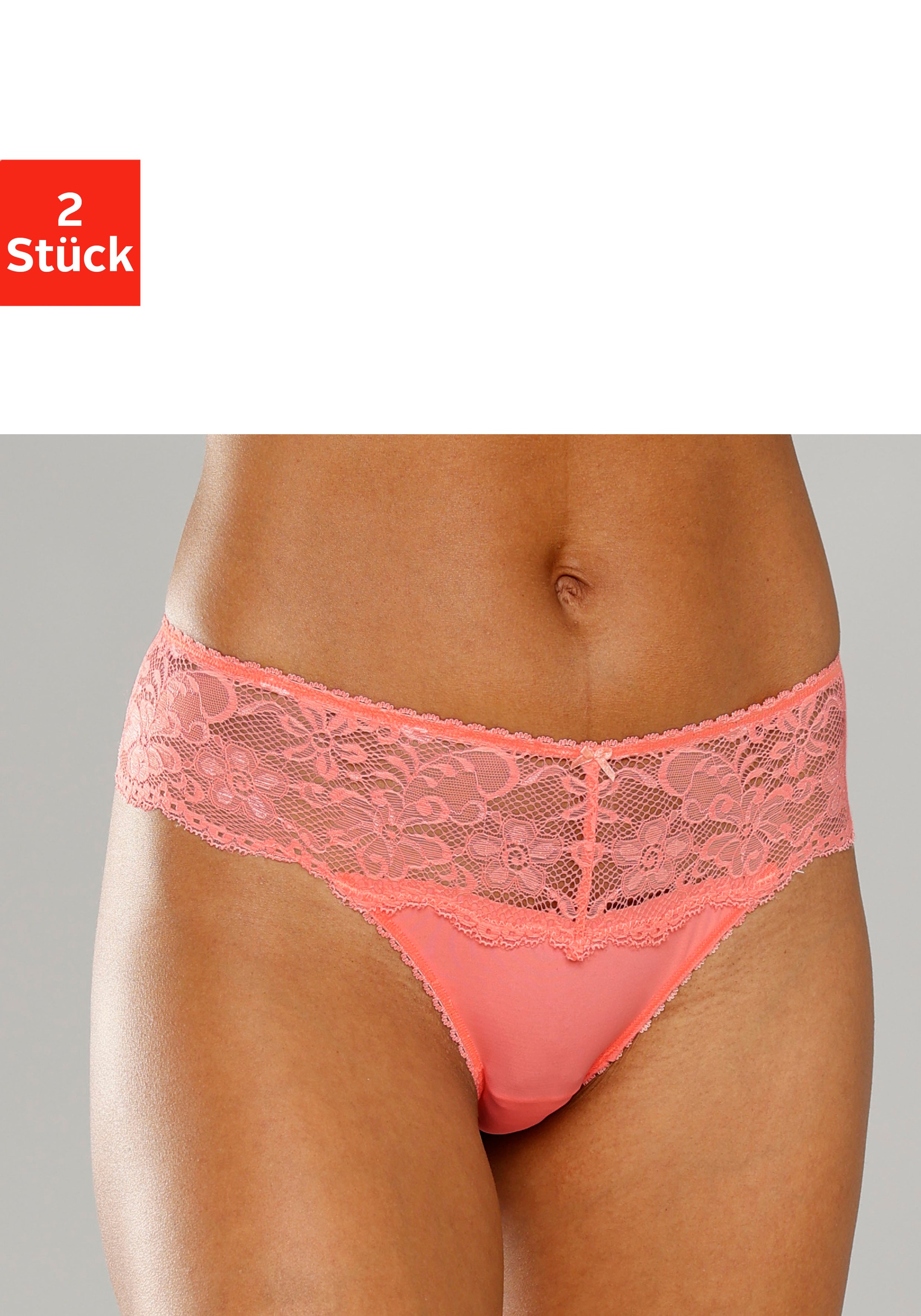 Nuance by Lascana String "mit breitem Spitzenband, als Dessous-Set kombinierbar" Packung, sexy Dessous, sexy Unterwäsche