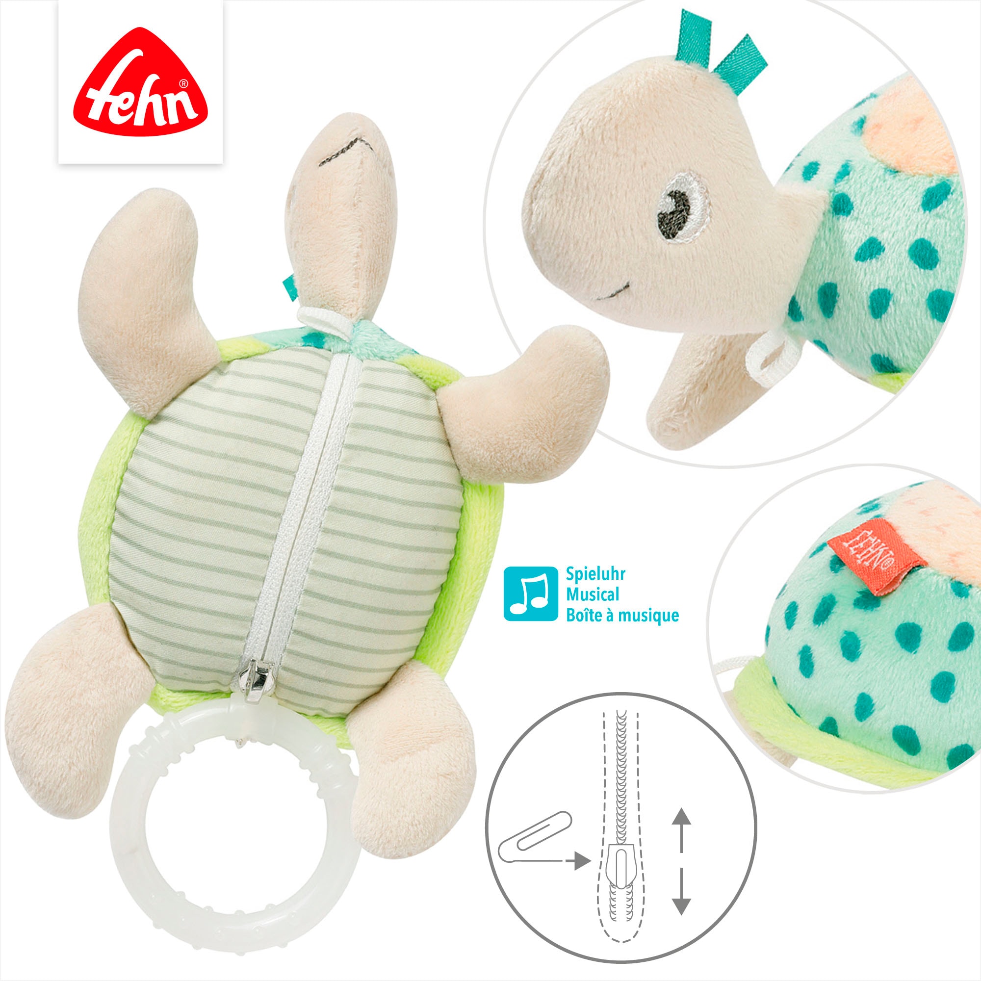 Fehn Spieluhr »Meereskinder, Schildkröte«, mit herausnehmbarem Spielwerk