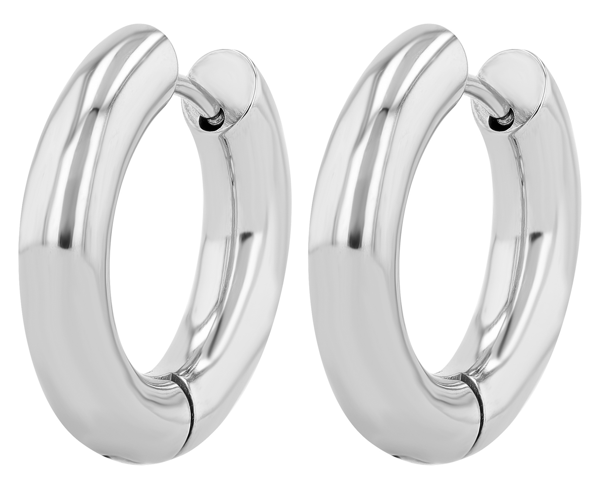 Adelia's Unisex Hoop Earrings Silver 13mm 2