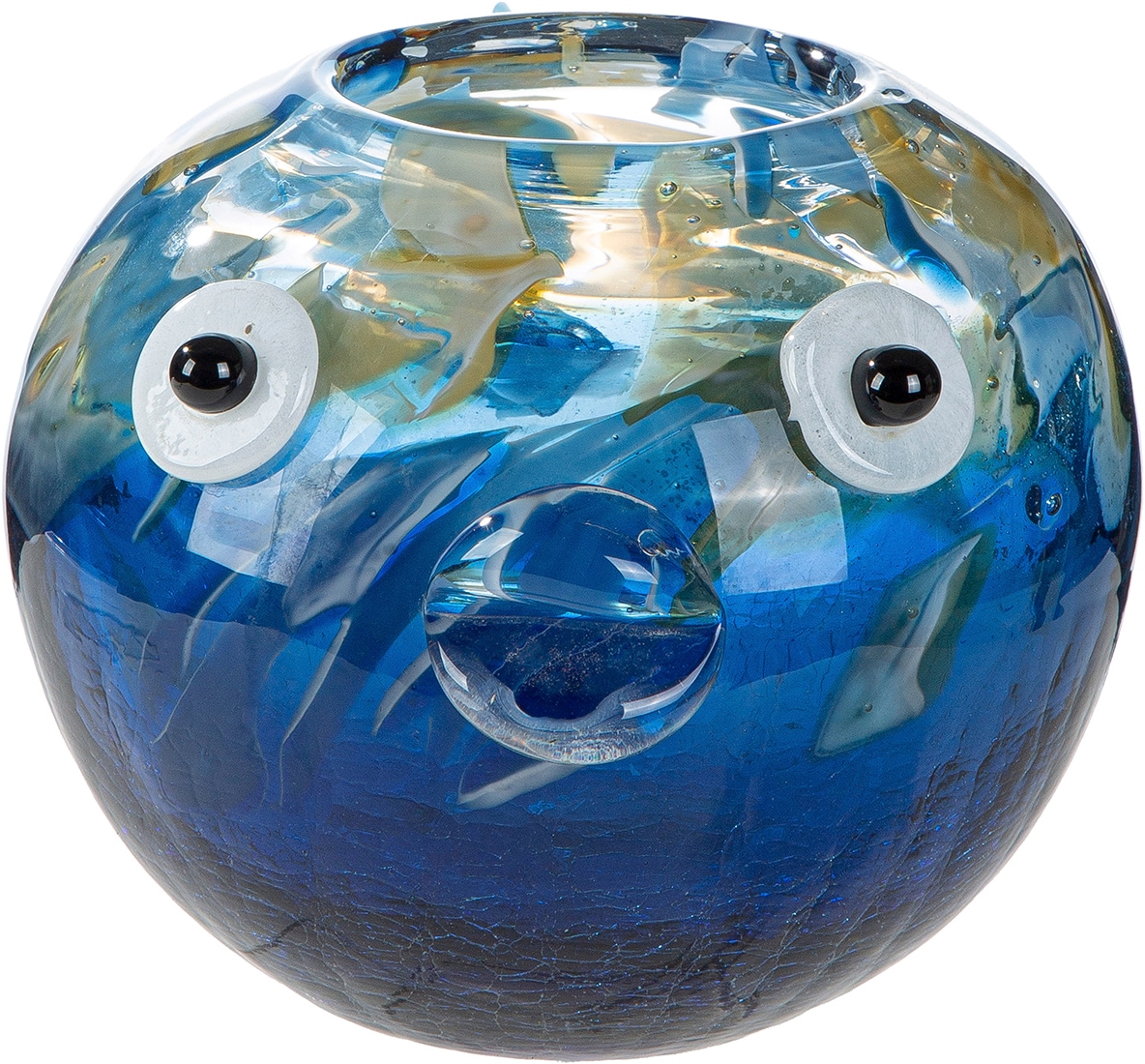 GILDE Tischvase "Vase Fisch Kandaru blau" Vase, Glas, Fischoptik, maritim, Dekoration, Geschenkidee
