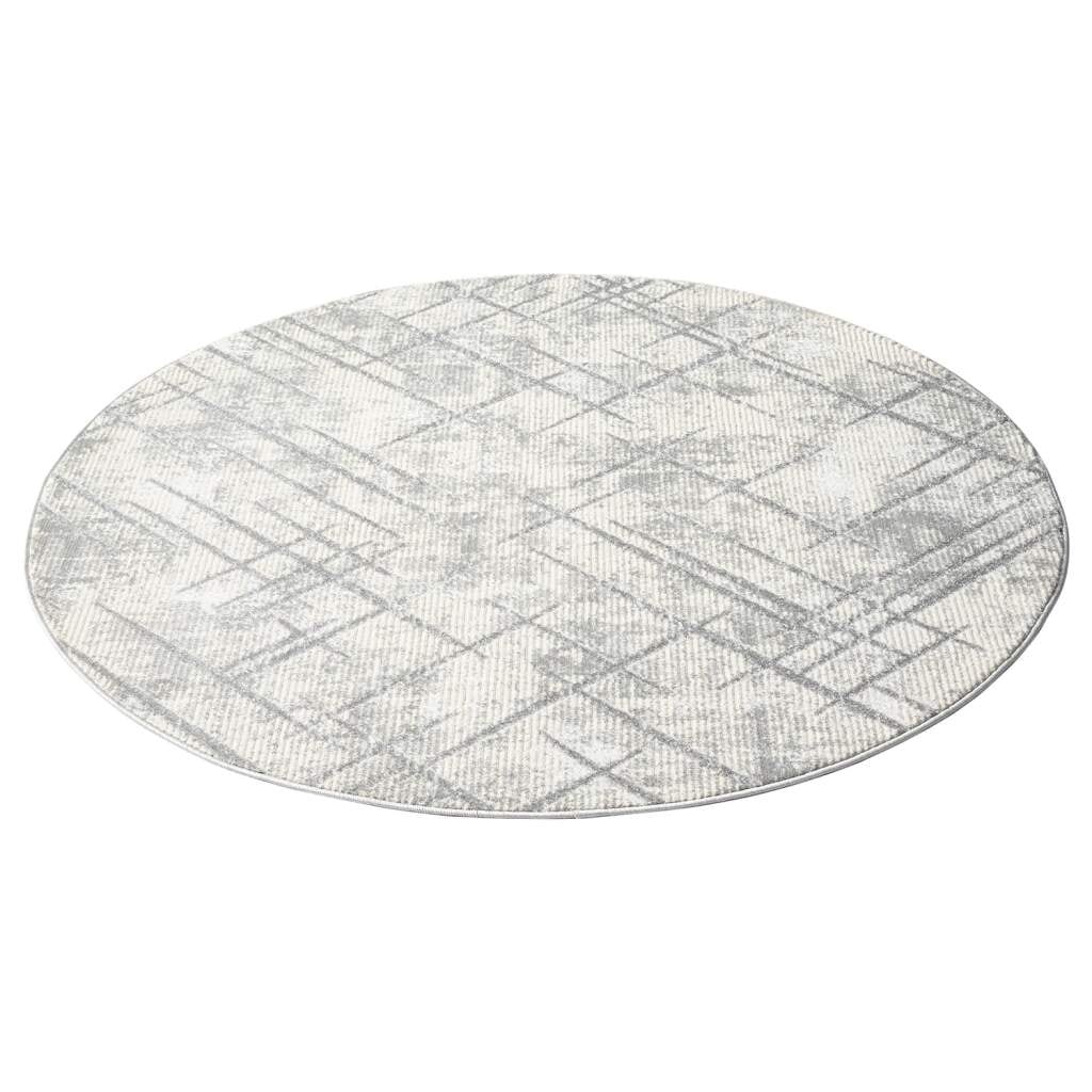 Carpet City Teppich »ANTIK245«, rund, 10 mm Höhe, Kurzflor, 3D-Optik, Klassisch-Modern für Wohnzimmer, Schlafzimmer