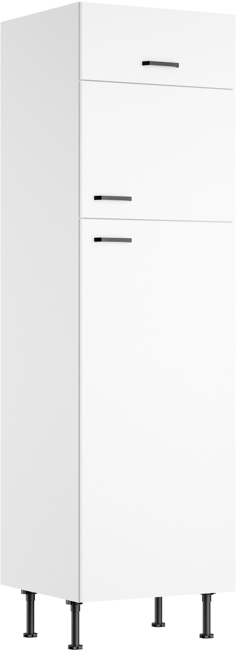KOCHSTATION Kühlumbauschrank "KS-Paula" 60 cm breit, 211 cm hoch, mit 1 Klappe, 2 Türen verlascht
