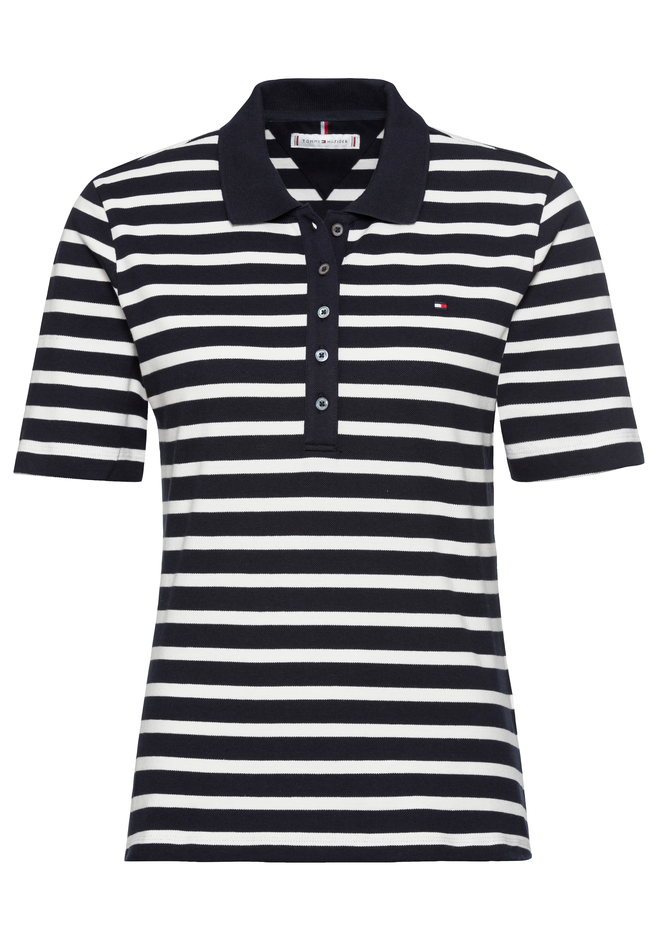 Tommy Hilfiger Poloshirt »1985 REG PIQUE STRIPE POLO SS«, mit dezenter Tommy Hilfiger Logostickerei