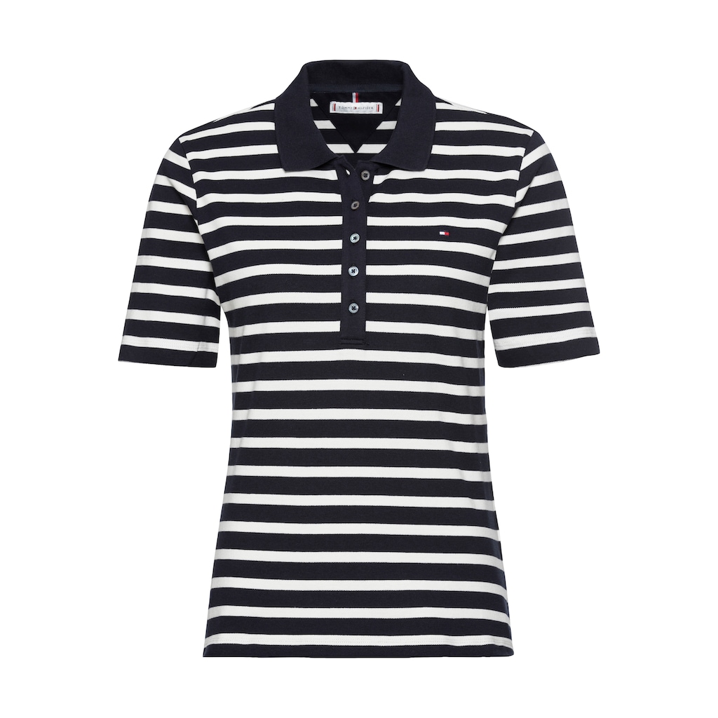 Tommy Hilfiger Poloshirt »1985 REG PIQUE STRIPE POLO SS«, mit dezenter Tommy Hilfiger Logostickerei